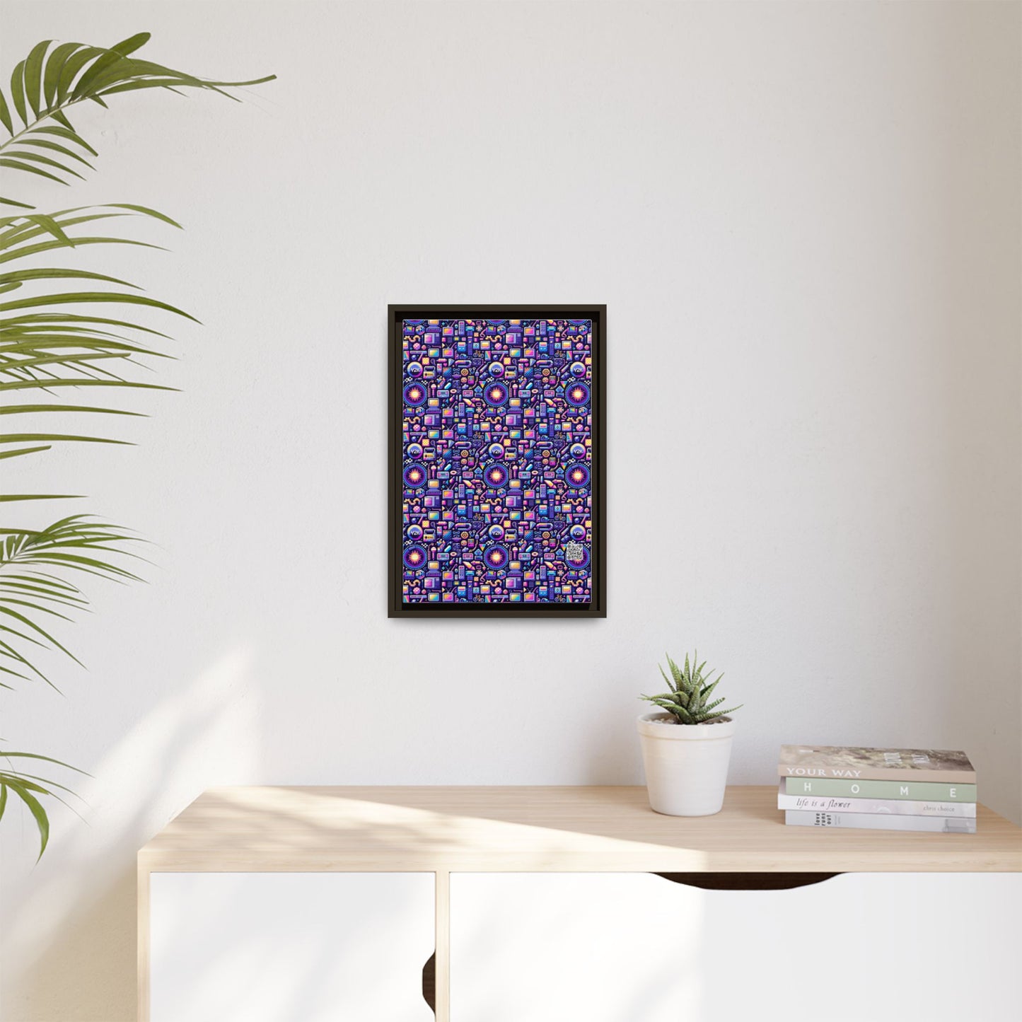Digital Nostalgia Modern Retro Fusion Matte Canvas, Framed (multi-Color) - 8404 Design-64 B