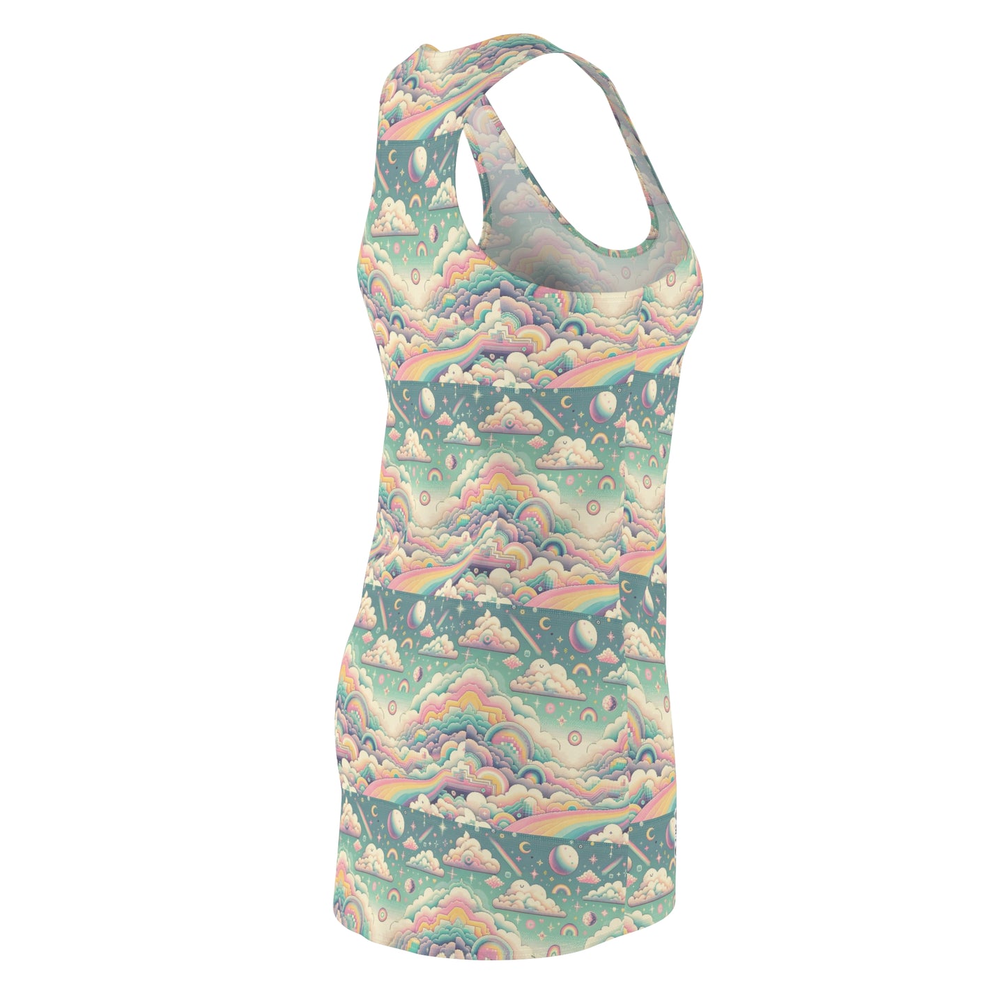 Digital Dreamland Whimsical and Nostalgic Streetwear With a Digital Twist Women's Cut & Sew Racerback Dress - 8404 Design-65