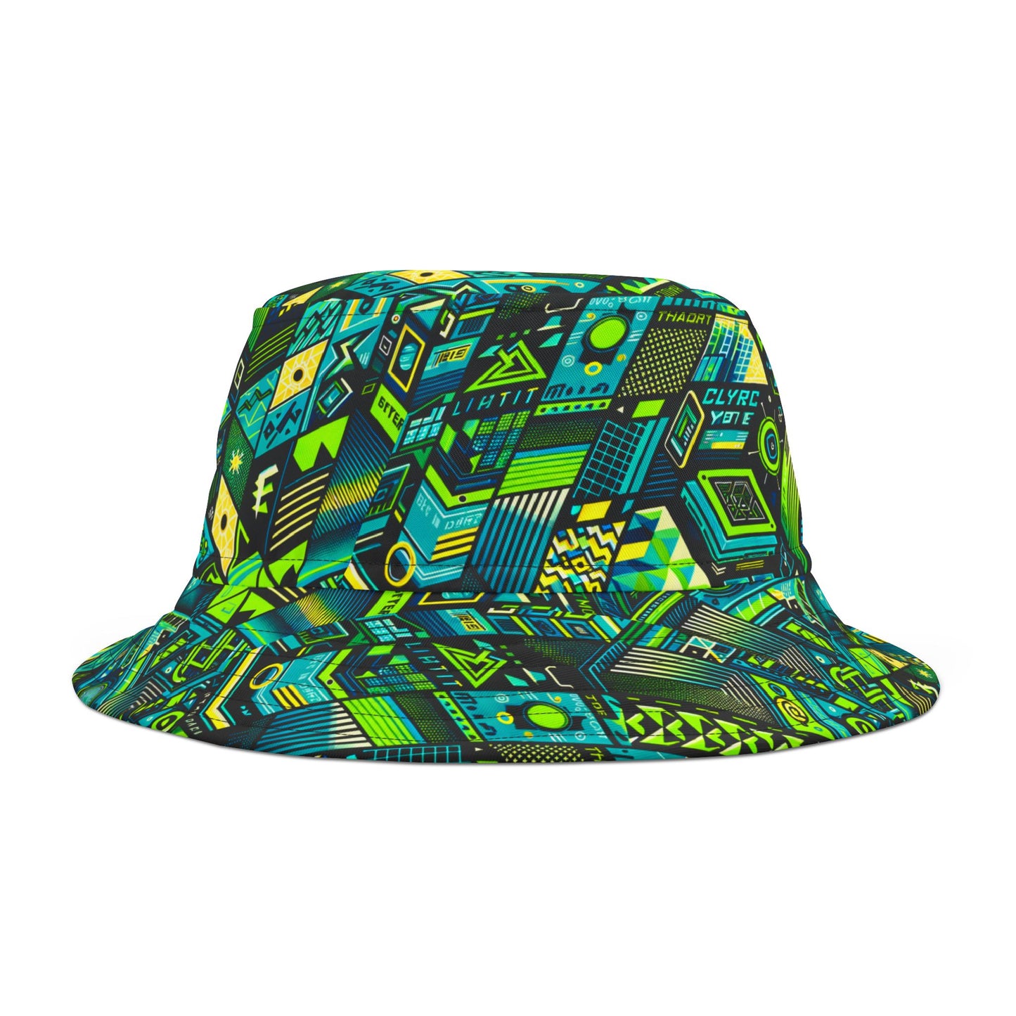 Tech-Infused Neon Tech-Forward Streetwear Bucket Hat - 8404 Design-61
