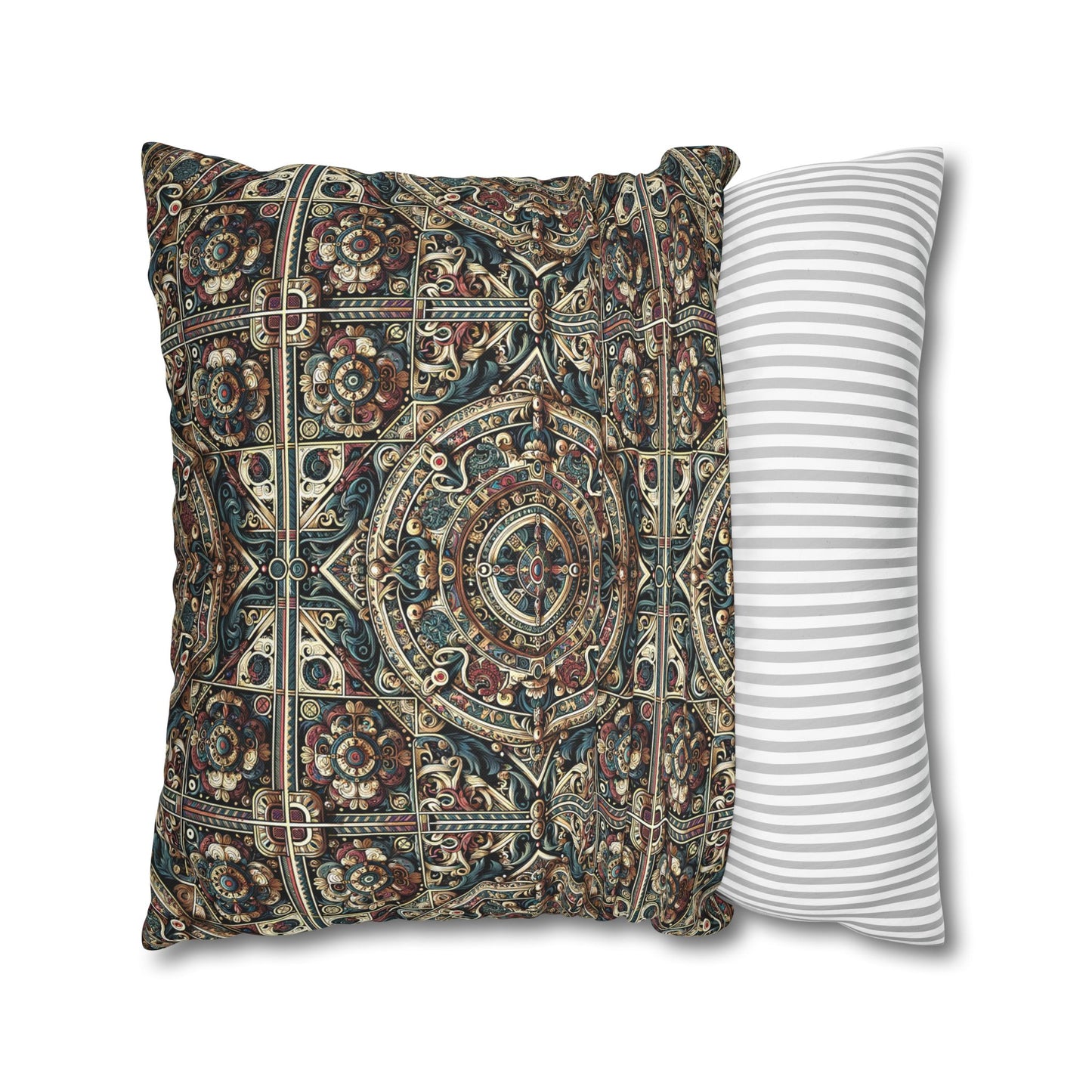Urban Renaissance Historical Fusion With Street Edge Spun Polyester Square Pillowcase - 8404 Design-57