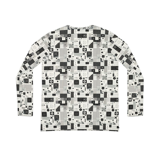 Digital Minimalism Minimalist Tech Women's Long Sleeve V-Neck Shirt - 8404 Design-50