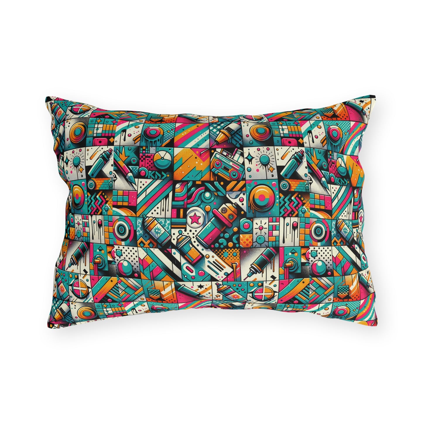 Graffiti Fusion Modern Street Art Fusion Outdoor Pillow - 8404 Design-58