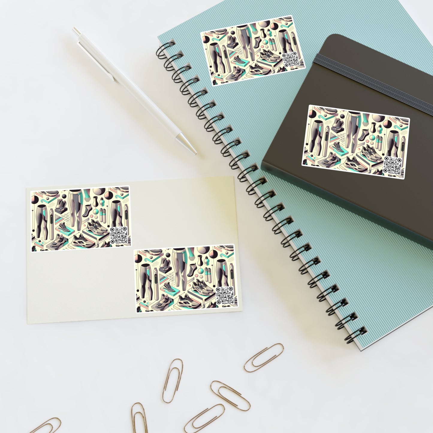 Tech-Infused Athleisure Futuristic Athletic Tech Sticker Sheets - 8404 Design-44