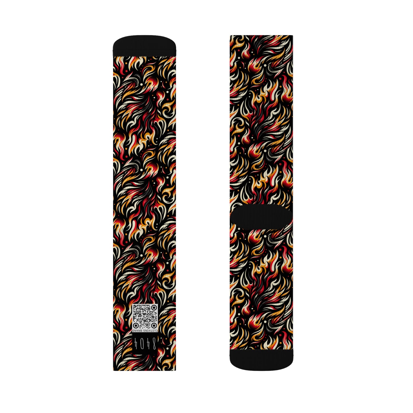 Fire & Flames Bold Streetwear Statement Sublimation Socks - 8404 Design-60
