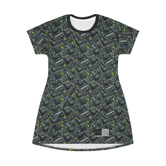 Tech Utility Streetwear Futuristic Tech-Forward T-Shirt Dress - 8404 Design-47