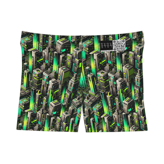 Digital Rebellion Tech-Forward Streetwear Women's Shorts - 8404 Design-63