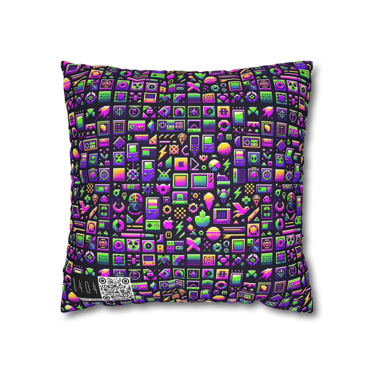 Digital Nostalgia Remix Modern Vintage Fusion Spun Polyester Square Pillowcase - 8404 Design-49