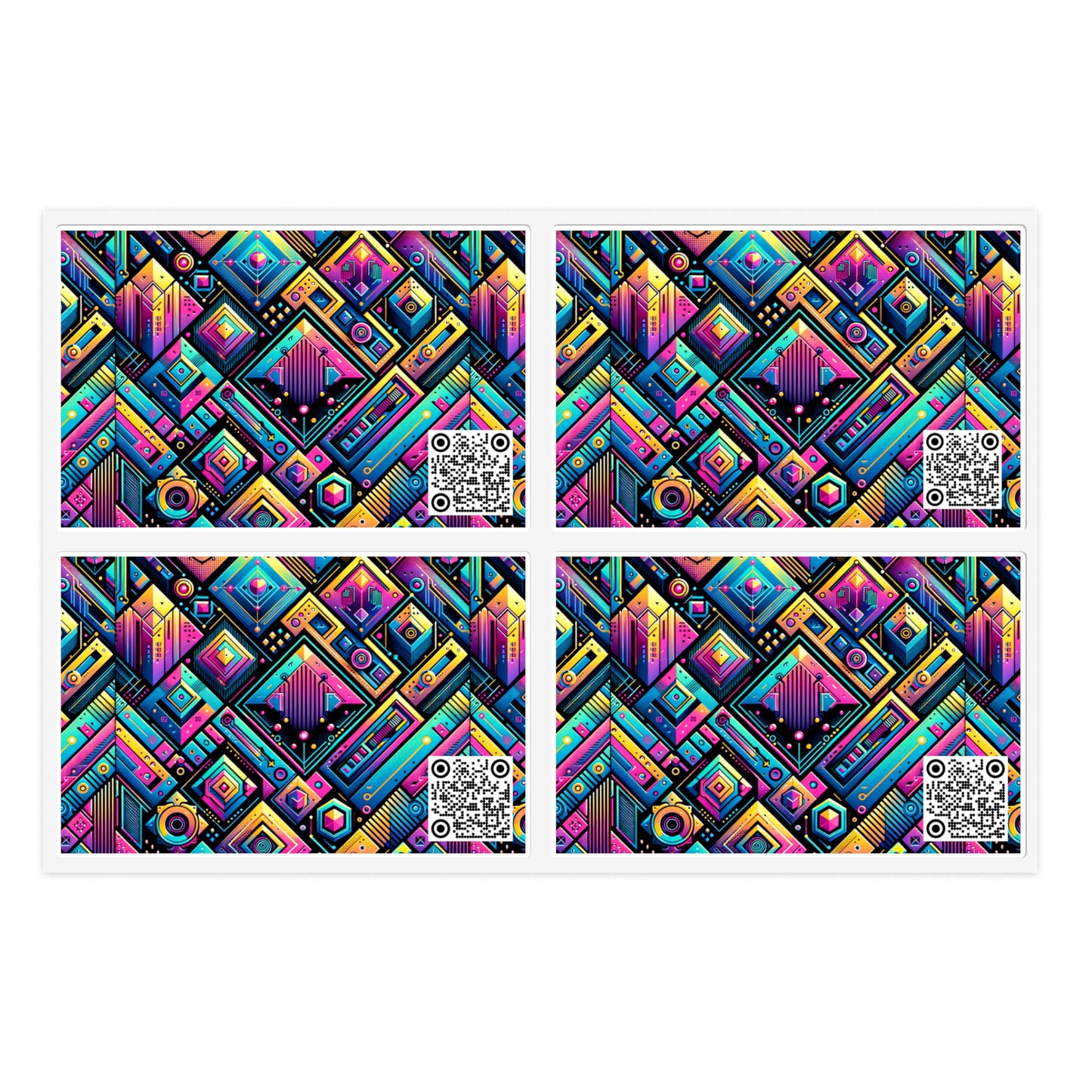 Tech-Inspired Graphics Cyberpunk Cool Sticker Sheets - 8404 Design-46