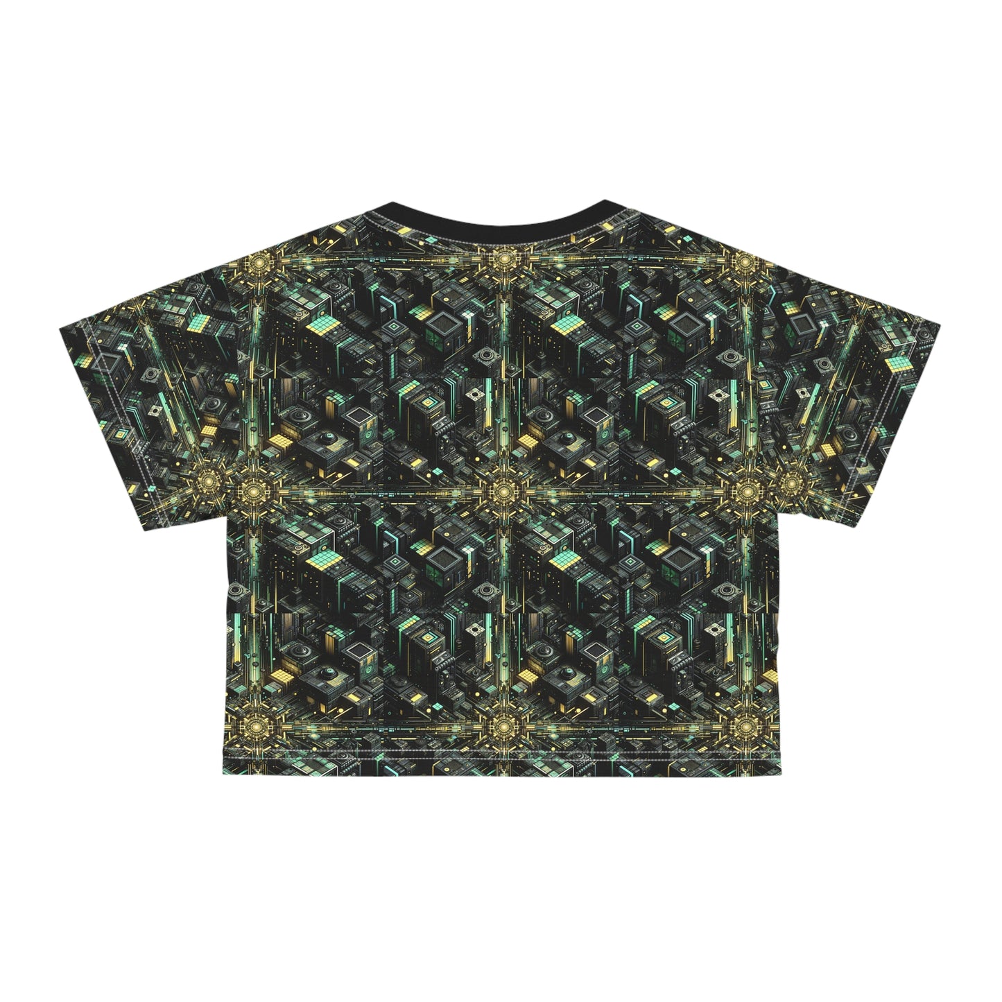 Tech Noir Graphics Tech-Inspired Streetwear Crop Tee - 8404 Design-66