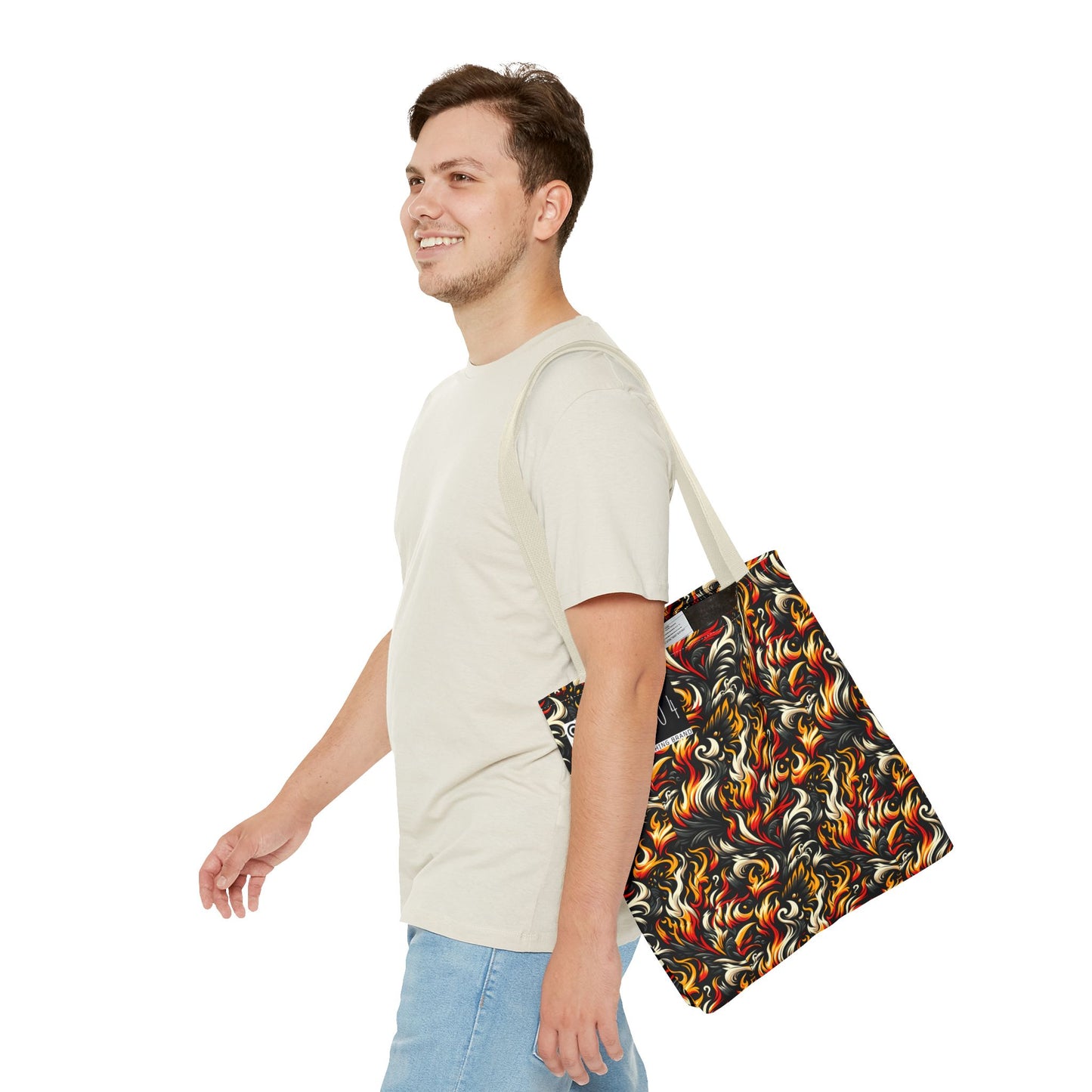 Fire & Flames Bold Streetwear Statement Tote Bag - 8404 Design-55