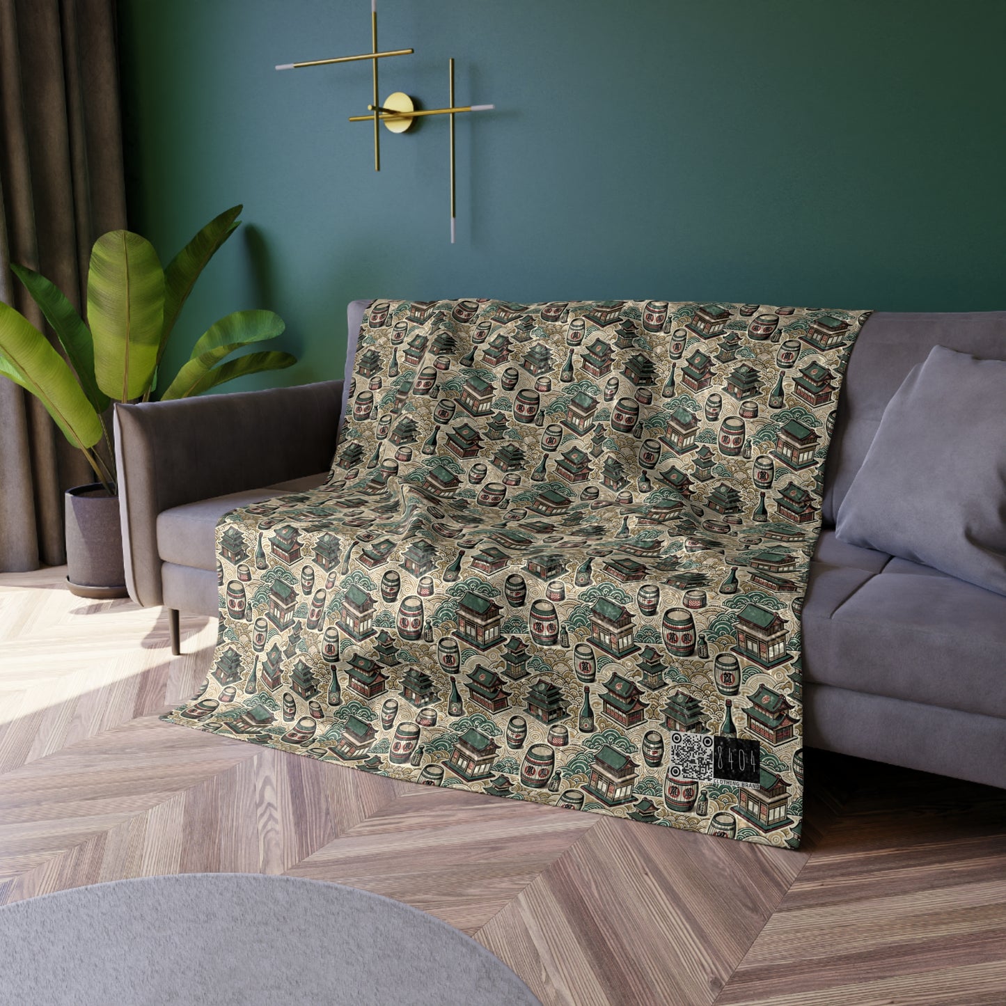 Cultural Artisanal Fusion Contemporary Cultural Elegance Crushed Velvet Blanket - 8404 Design-68