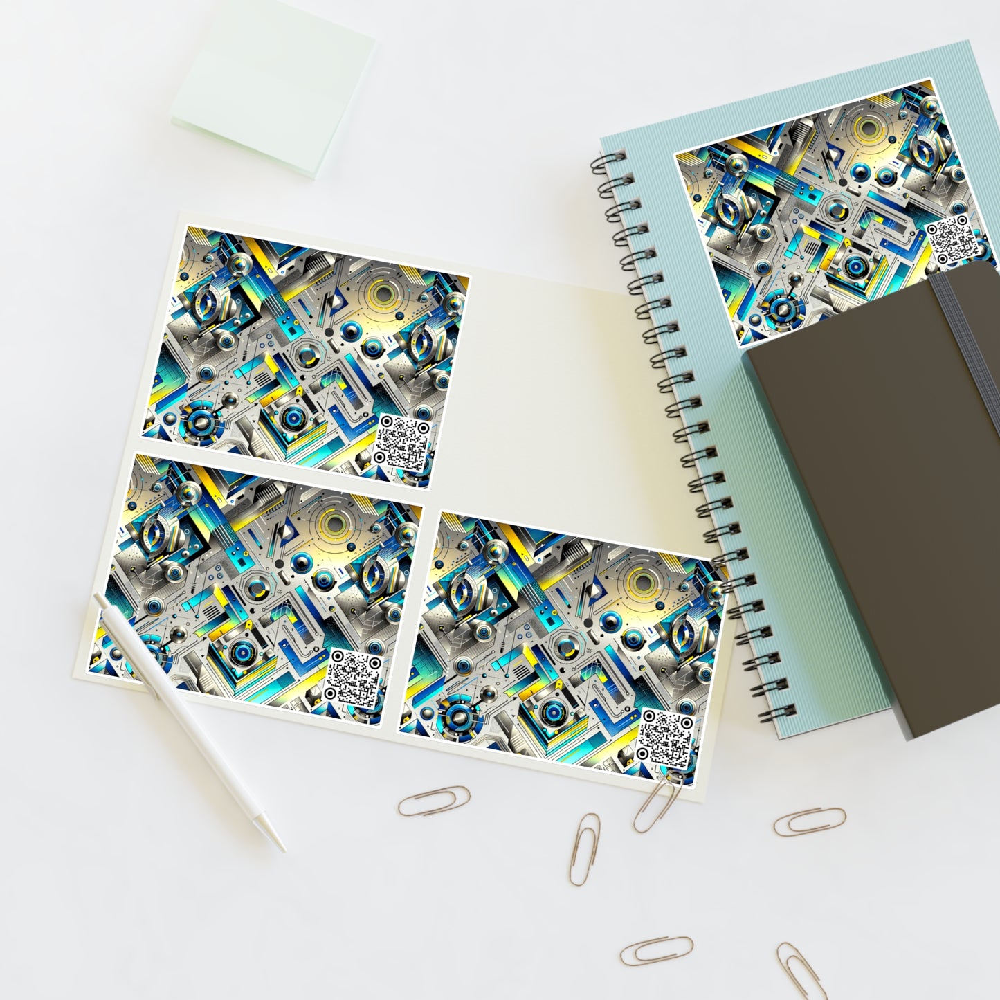 Tech Art Fusion Tech-Forward Streetwear Sticker Sheets - 8404 Design-59