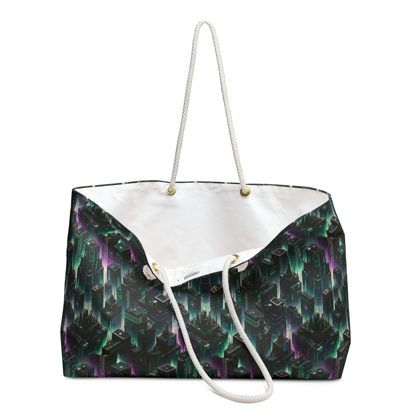Tech Noir Aesthetics Tech-Forward Urban Dystopia Weekender Bag - 8404 Design-44