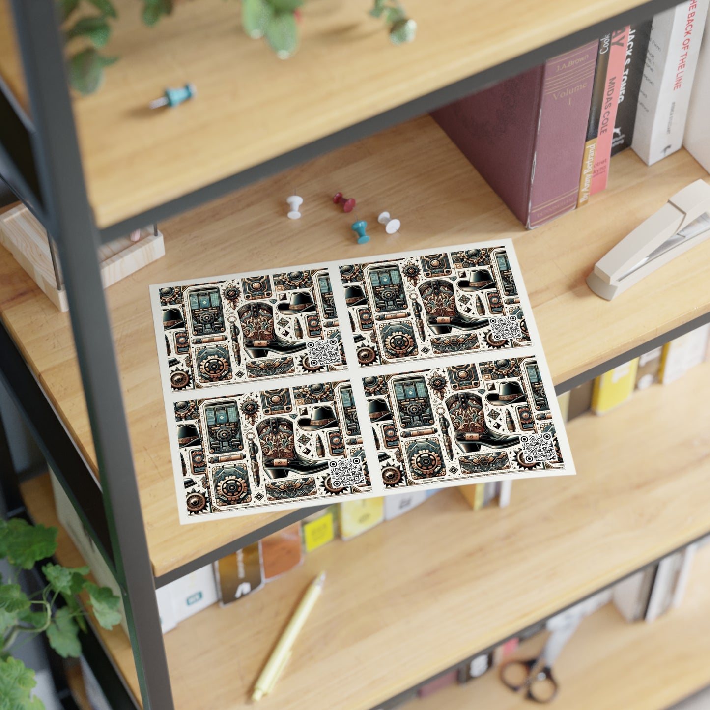 Digital Cowboy Chic Tech-Infused Western Fusion Sticker Sheets - 8404 Design-51