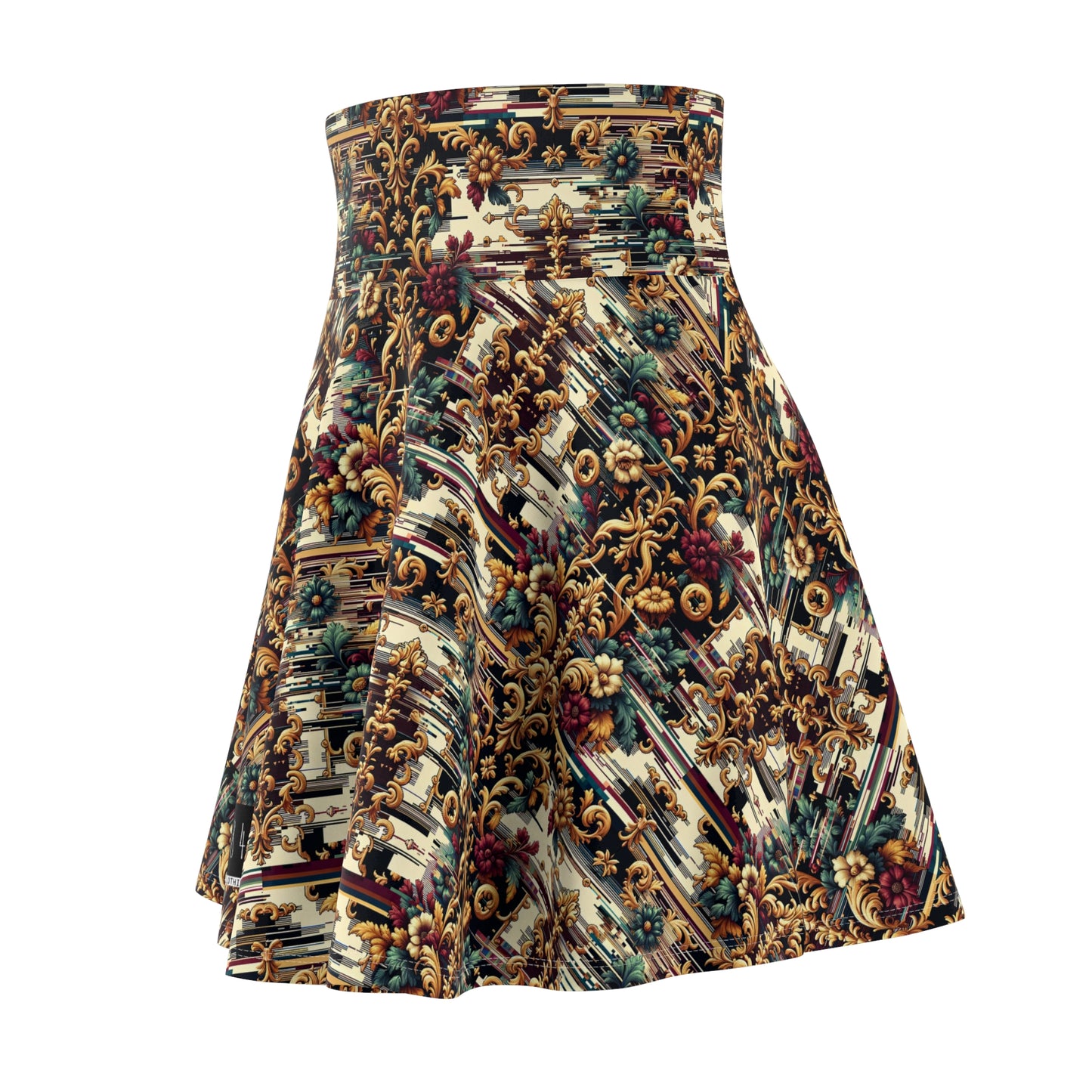 Digital Renaissance Modern Baroque Fusion Women's Skater Skirt - 8404 Design-63