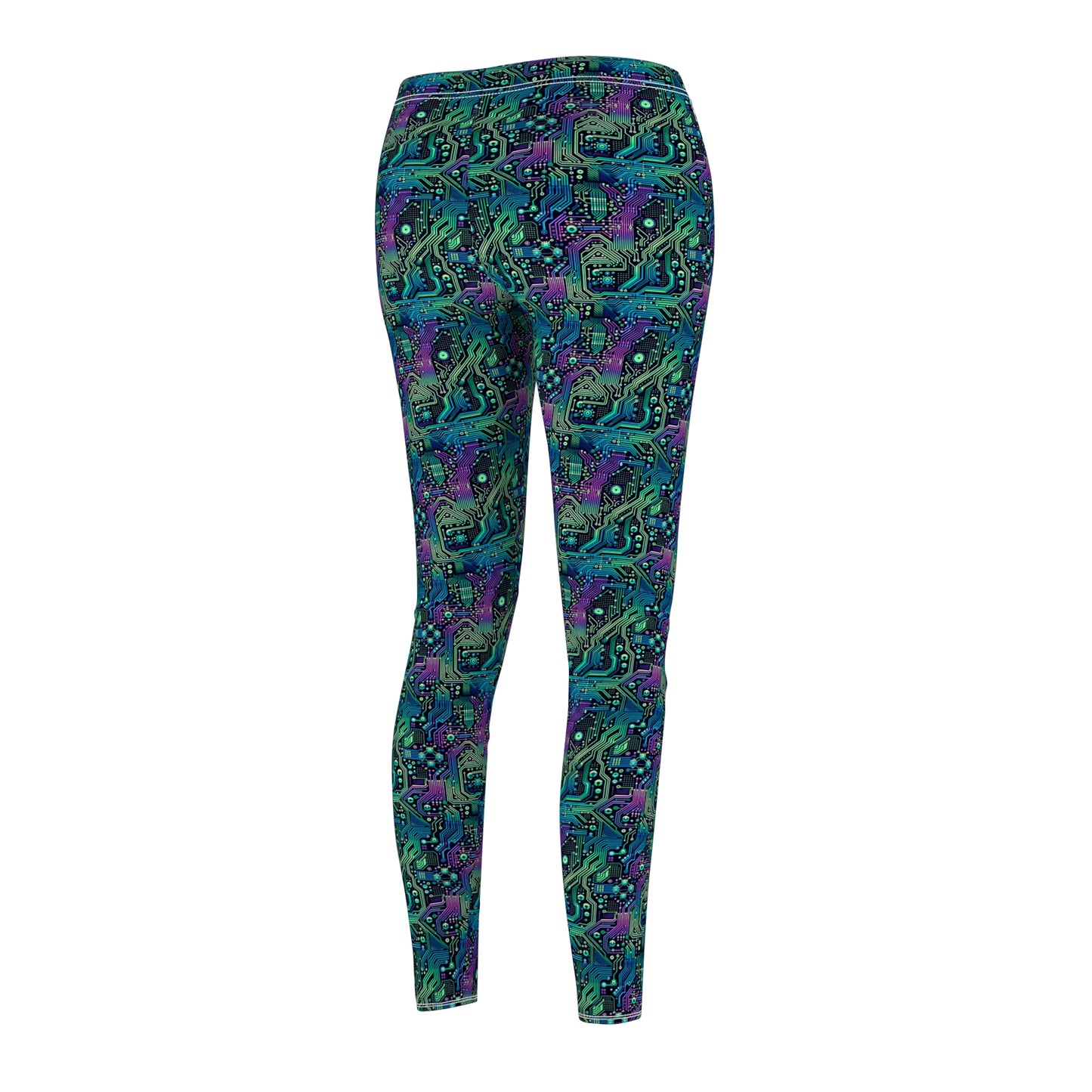 Tech-Infused Neon Tech-Forward Streetwear Women's Cut & Sew Casual Leggings - 8404 Design-66