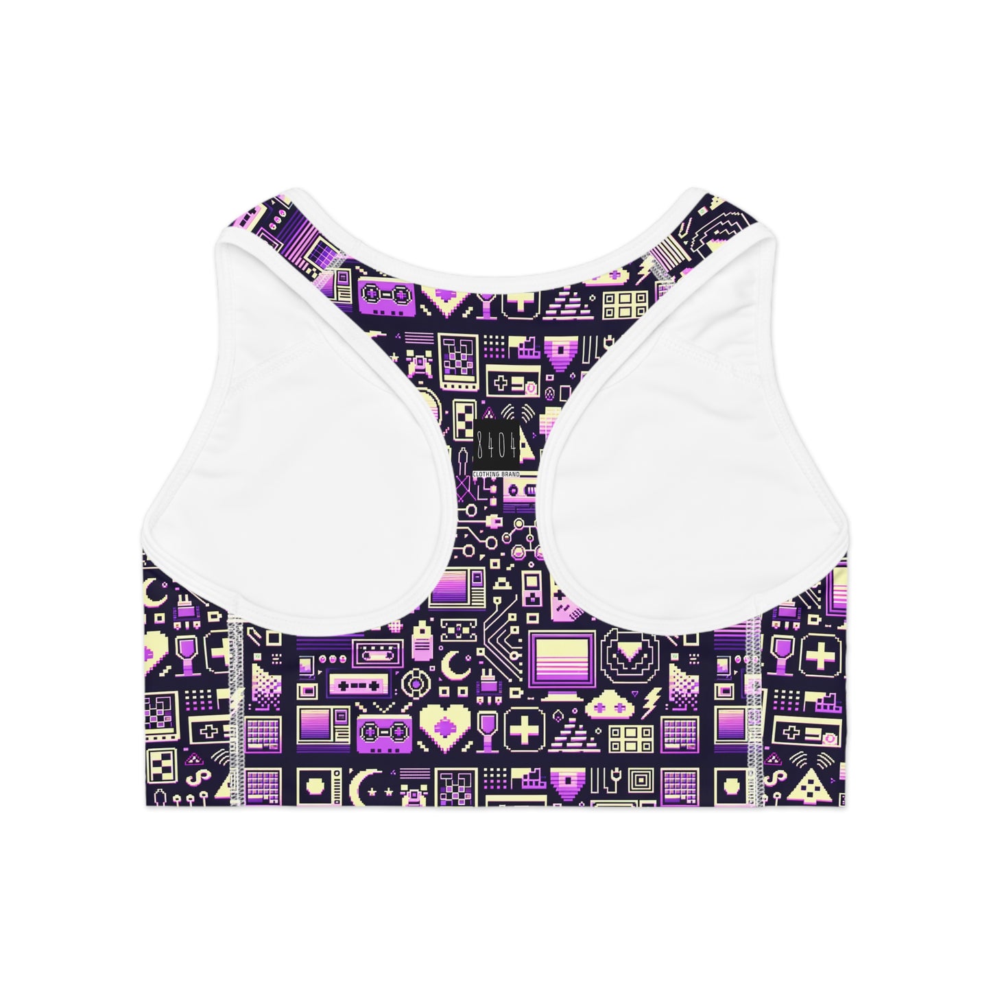 Digital Nostalgia Remix Modern Vintage Fusion Sports Bra - 8404 Design-54
