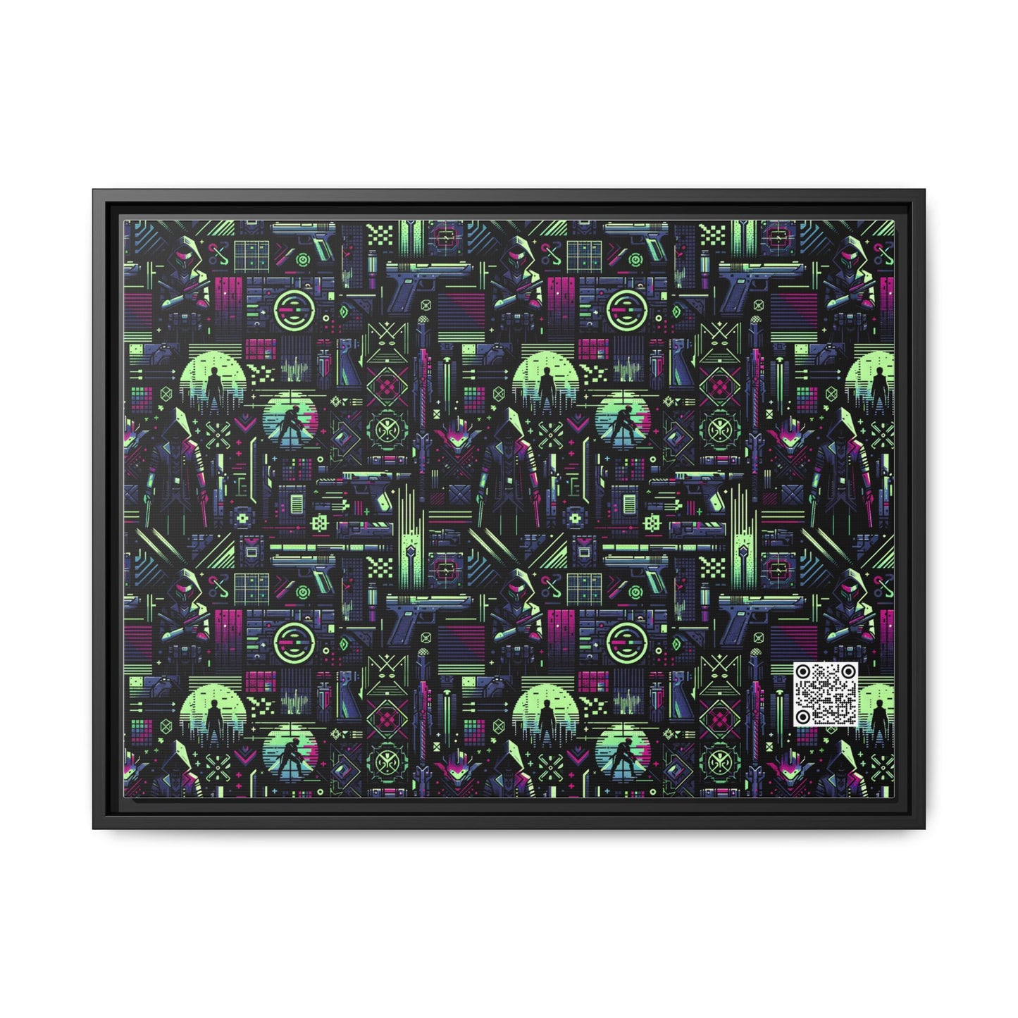 Tech Noir Futuristic Cyberpunk Matte Canvas, Framed (multi-Color) - 8404 Design-63 A