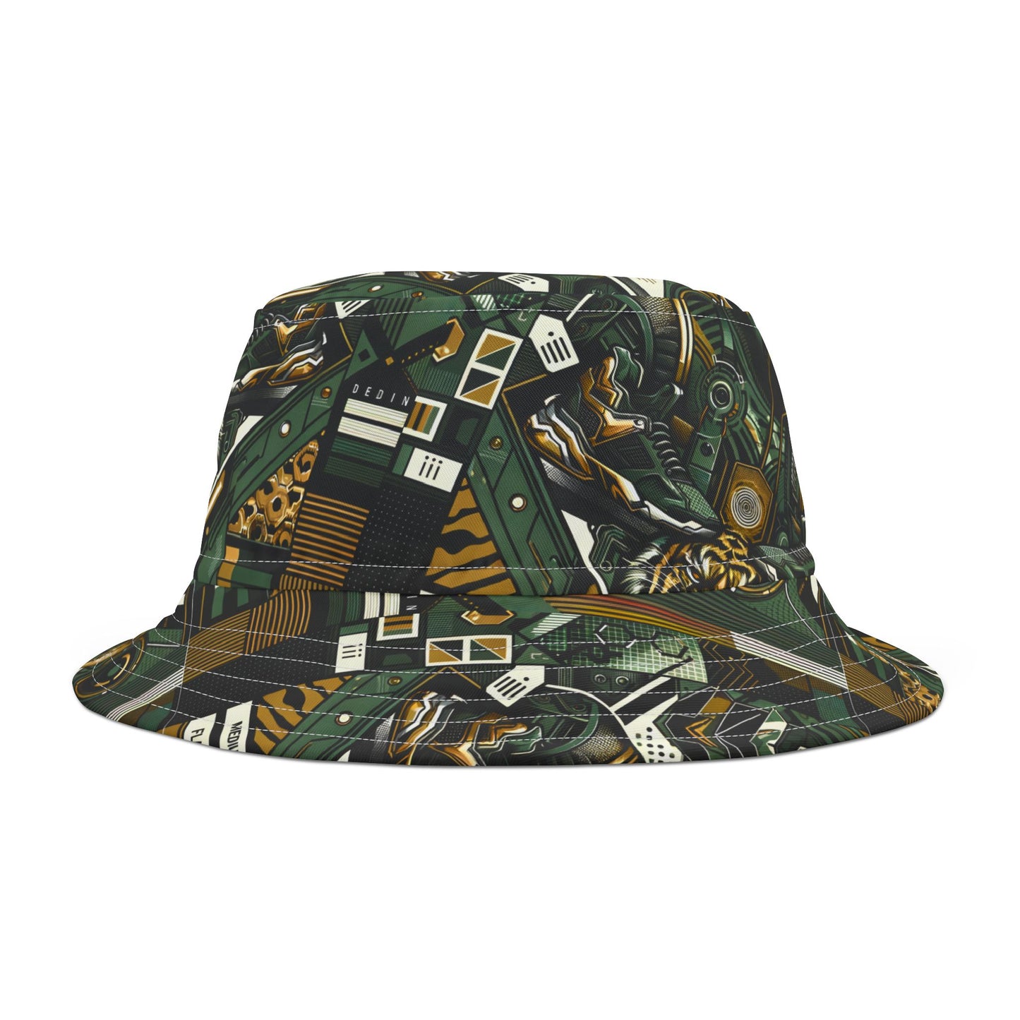 Neo-Camo Fusion Tech-Forward Streetwear Bucket Hat - 8404 Design-64