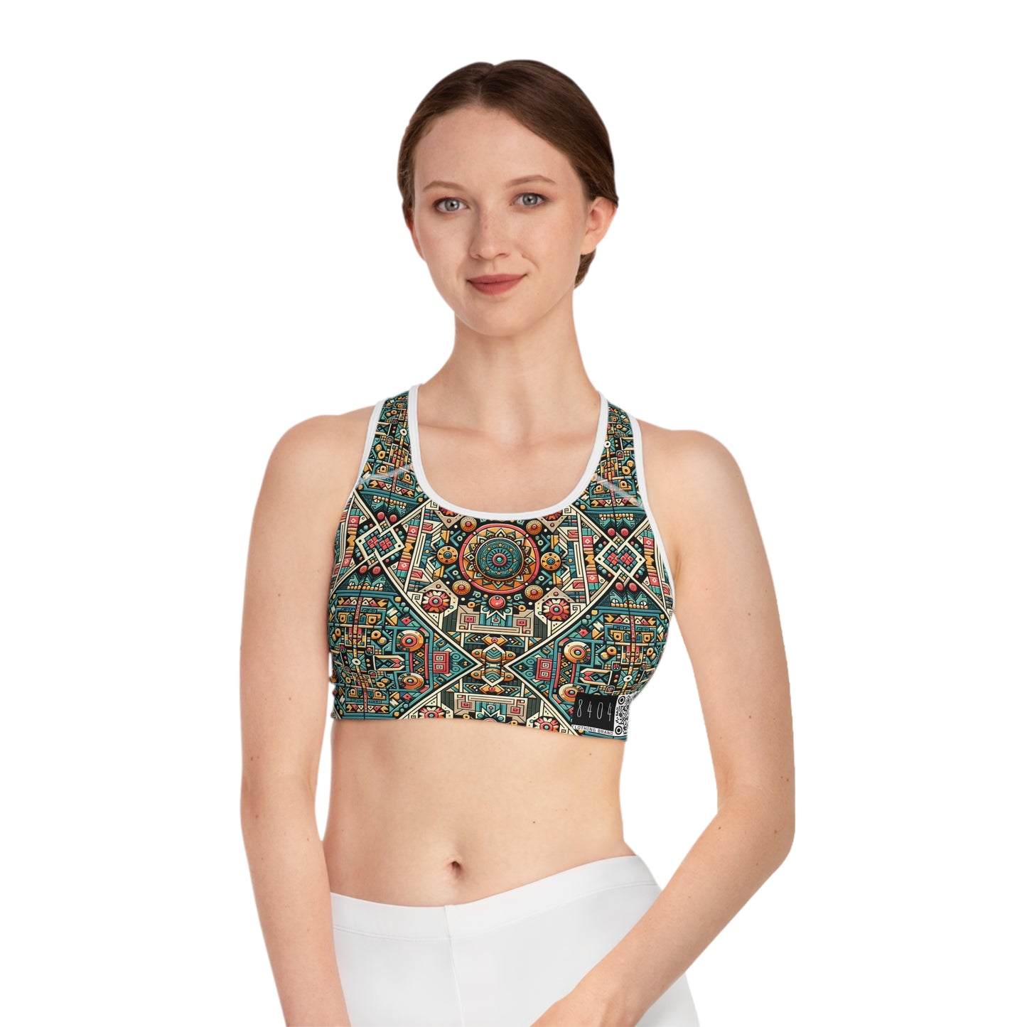 Cultural Fusion Tech Blend of Cultural Heritage With Tech-Inspired Elements Sports Bra - 8404 Design-74