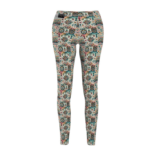 Digital Artisanal Fusion Digital Artisanal Women's Cut & Sew Casual Leggings - 8404 Design-49