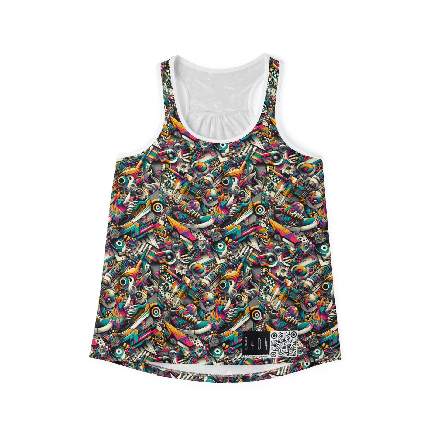 Urban Graffiti Fusion Eclectic Street Art Meets Modern Tech Culture Women's Tank Top - 8404 Design-55