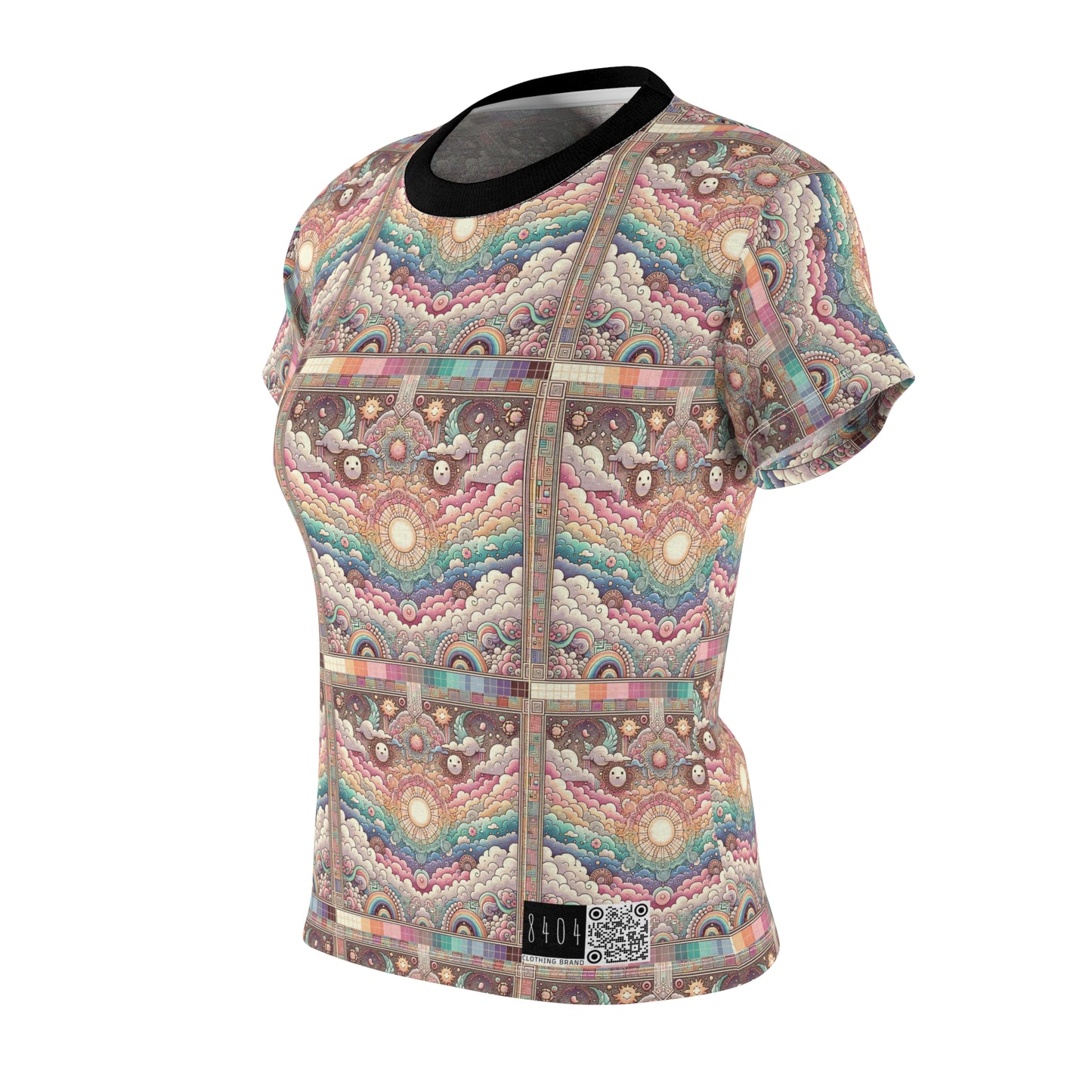 Digital Dreamland Whimsical and Nostalgic Streetwear With a Digital Twist Women's Cut & Sew Tee - 8404 Design-56