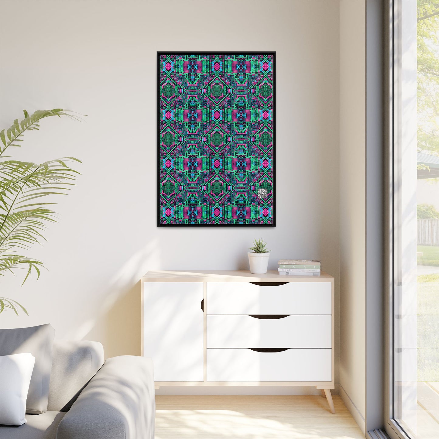 Digital Glitch Vibes Tech-Inspired Streetwear Matte Canvas, Framed (multi-Color) - 8404 Design-71 A
