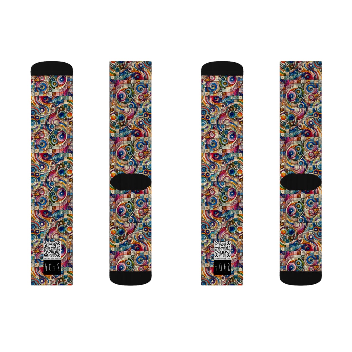 Digital Artistic Expression Artistic Streetwear Sublimation Socks - 8404 Design-49