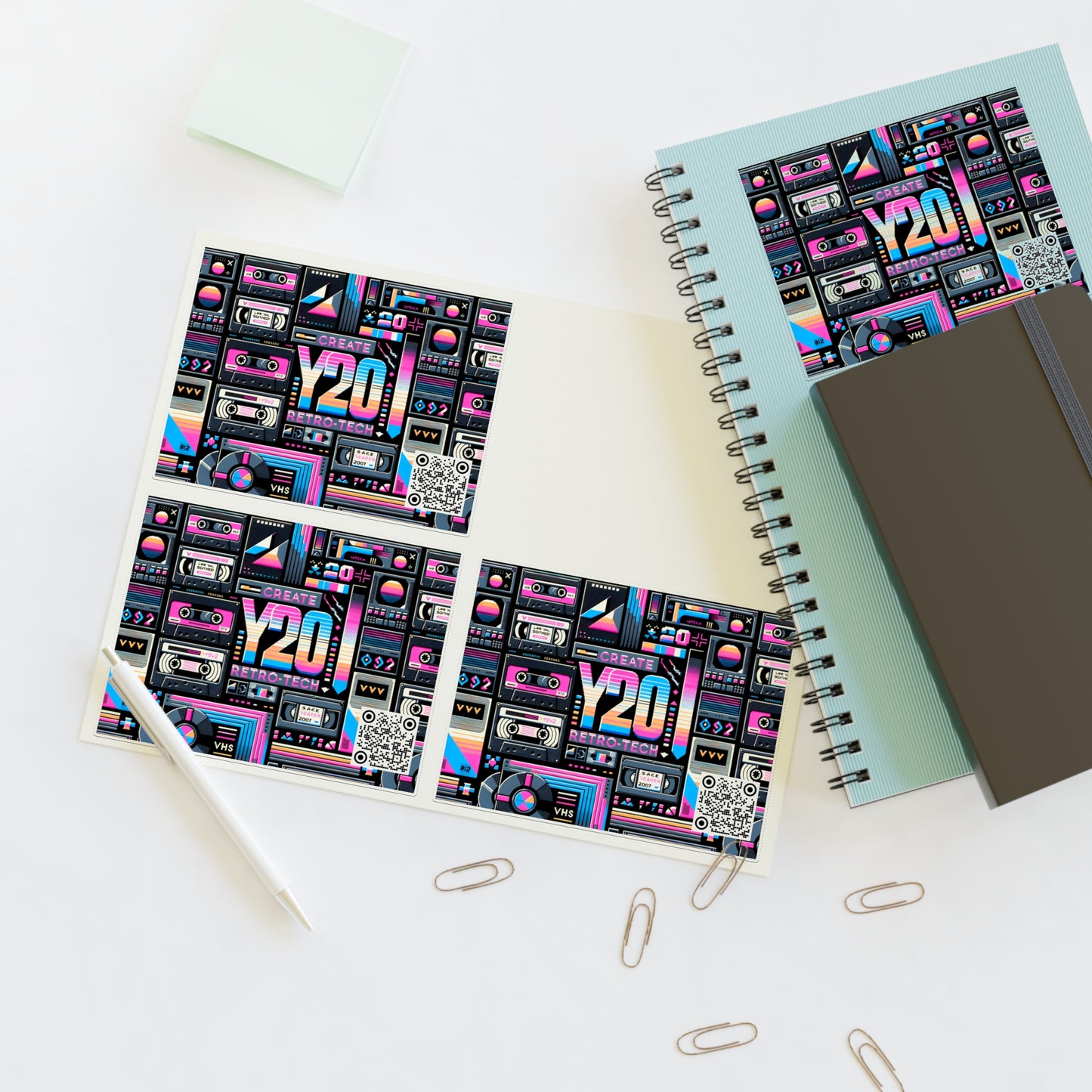 Digital Nostalgia Tech-Inspired Retro Fusion Sticker Sheets - 8404 Design-65