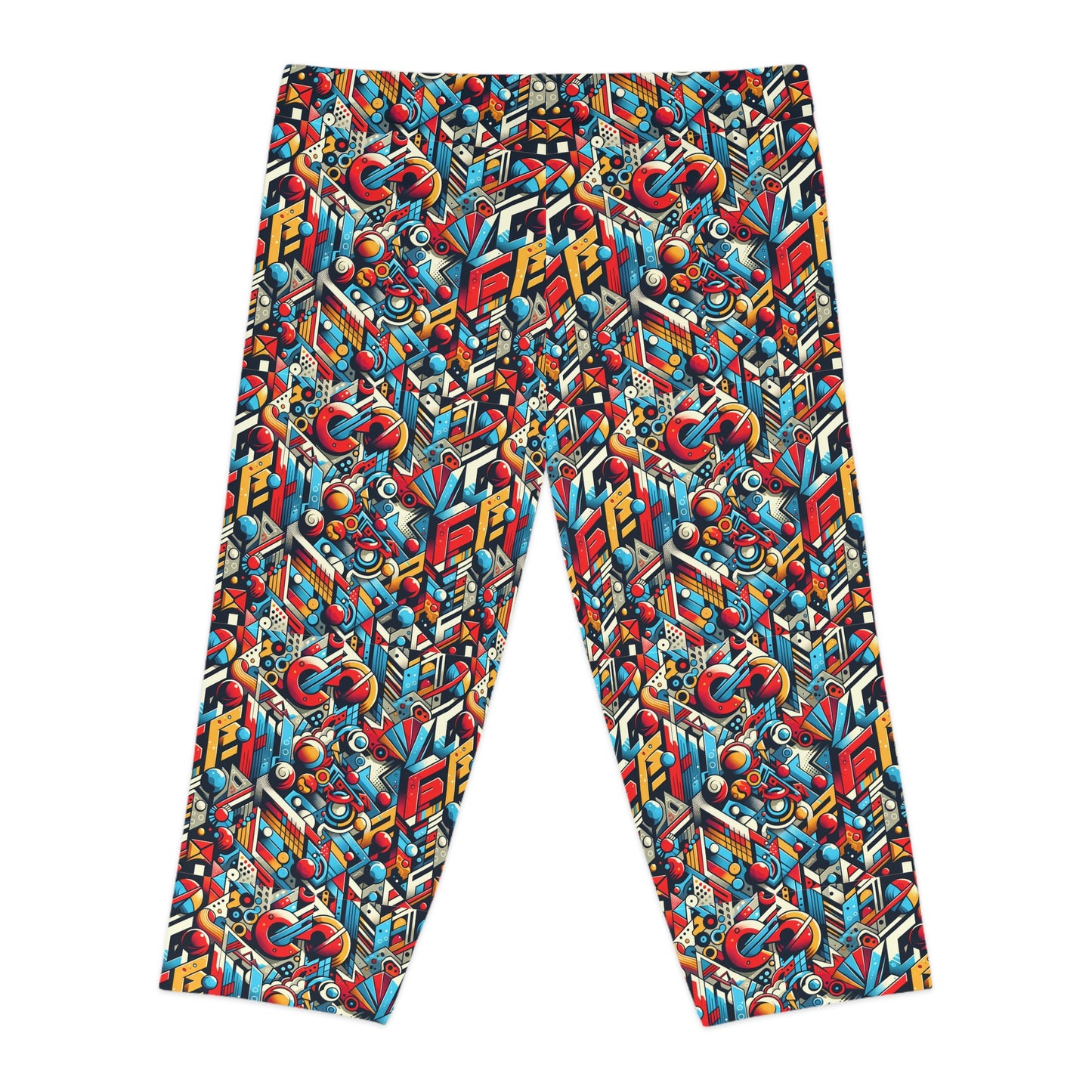 Neo-Traditional Street Art Modern Street Art Fusion Women's Capri Leggings - 8404 Design-67