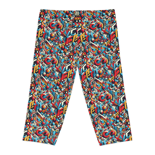 Neo-Traditional Street Art Modern Street Art Fusion Women's Capri Leggings - 8404 Design-67