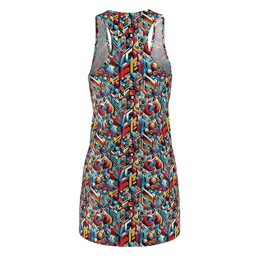 Neo-Traditional Street Art Modern Street Art Fusion Women's Cut & Sew Racerback Dress - 8404 Design-67