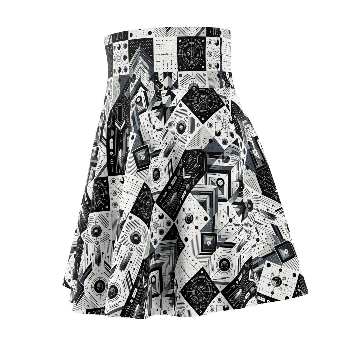 Digital Minimalism Minimalist Tech Women's Skater Skirt - 8404 Design-50