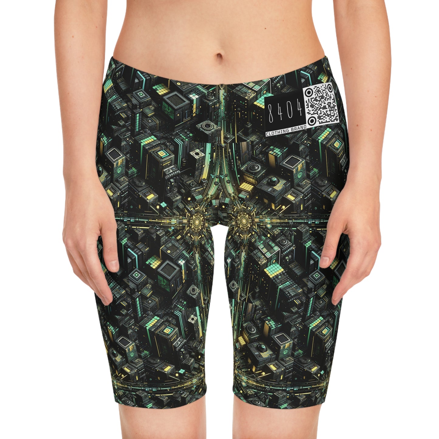 Tech Noir Graphics Tech-Inspired Streetwear Women's Bike Shorts - 8404 Design-66