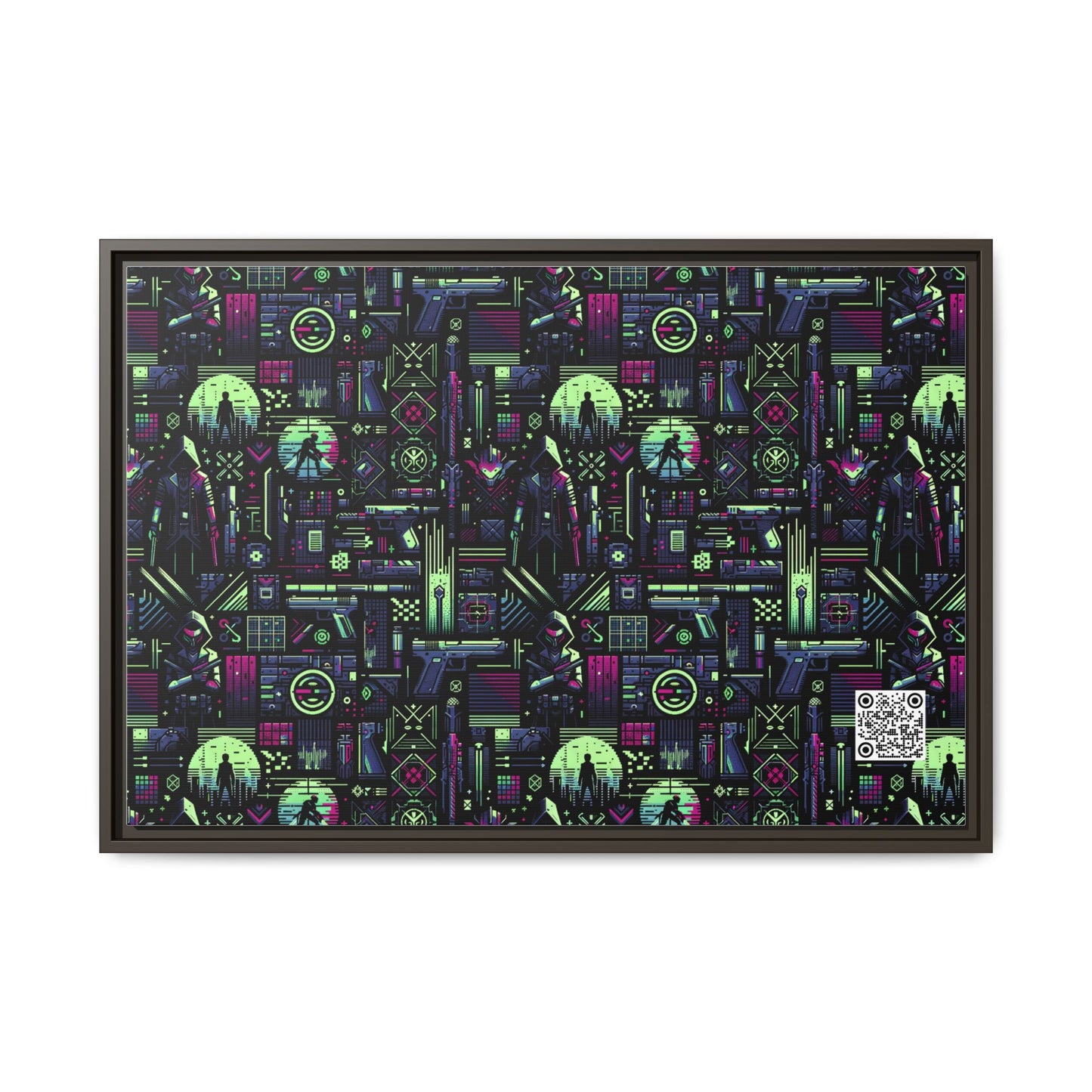 Tech Noir Futuristic Cyberpunk Matte Canvas, Framed (multi-Color) - 8404 Design-63 A