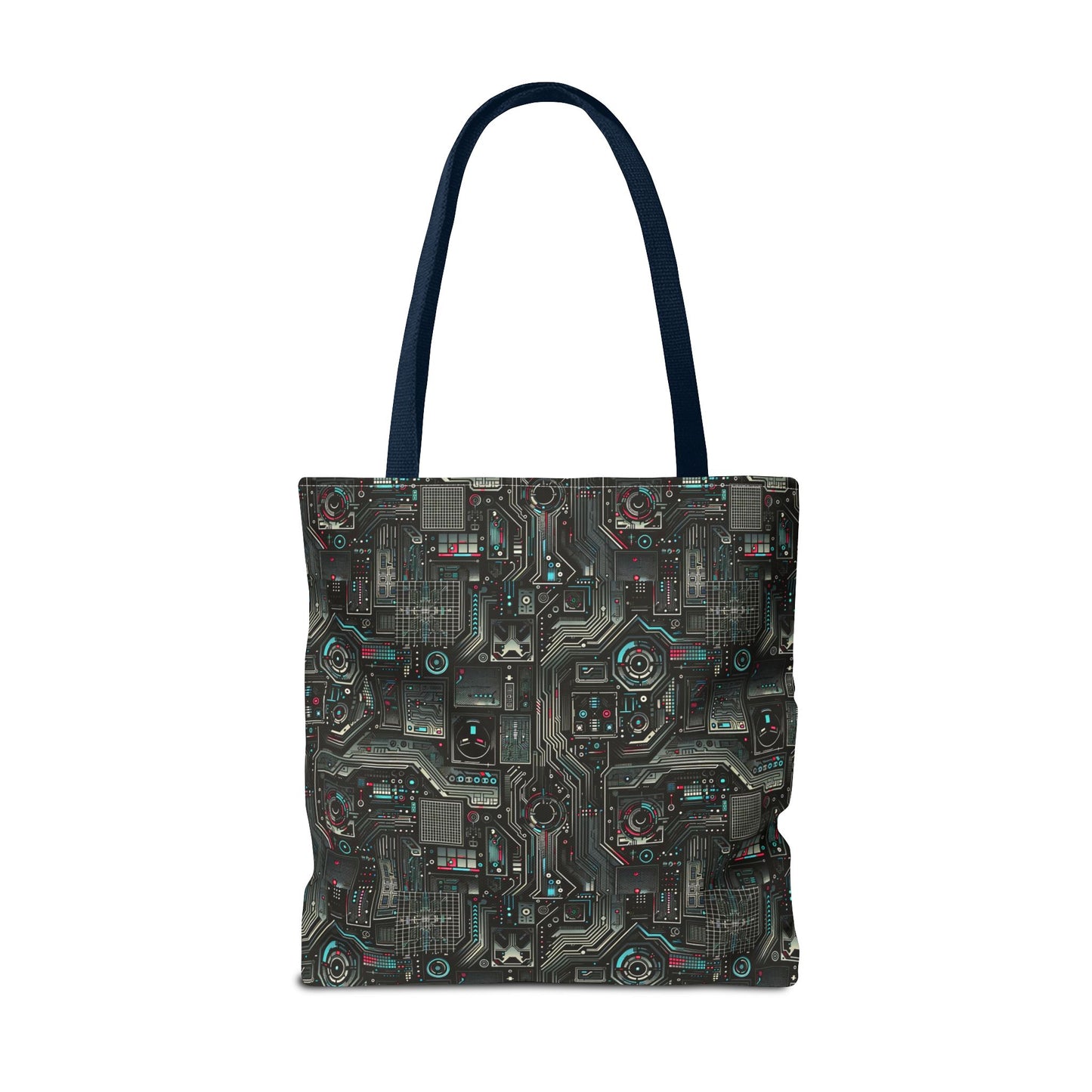 Tech Noir Aesthetics Sleek Tech Streetwear Tote Bag - 8404 Design-52