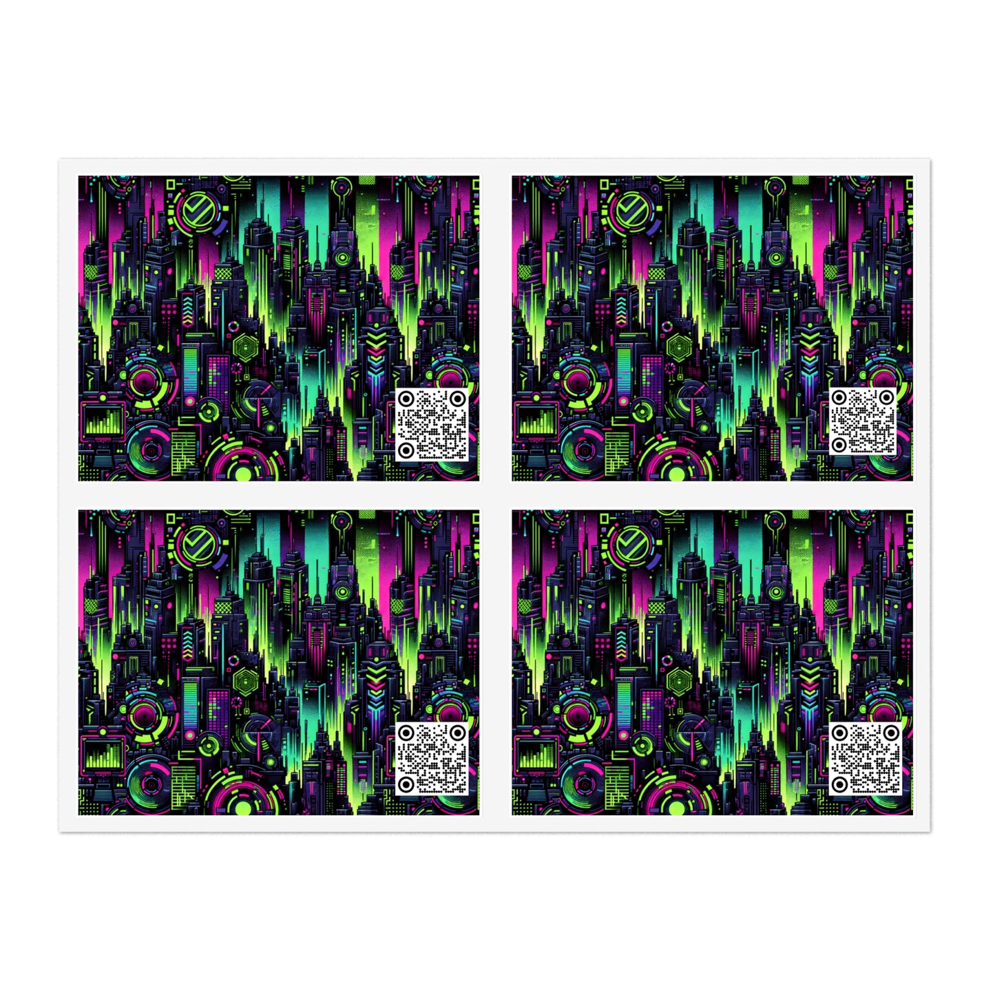 Tech Noir Graphics Futuristic Tech Aesthetics Sticker Sheets - 8404 Design-45