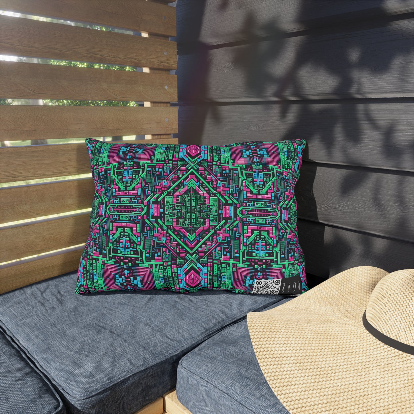 Digital Glitch Vibes Tech-Inspired Streetwear Outdoor Pillow - 8404 Design-71
