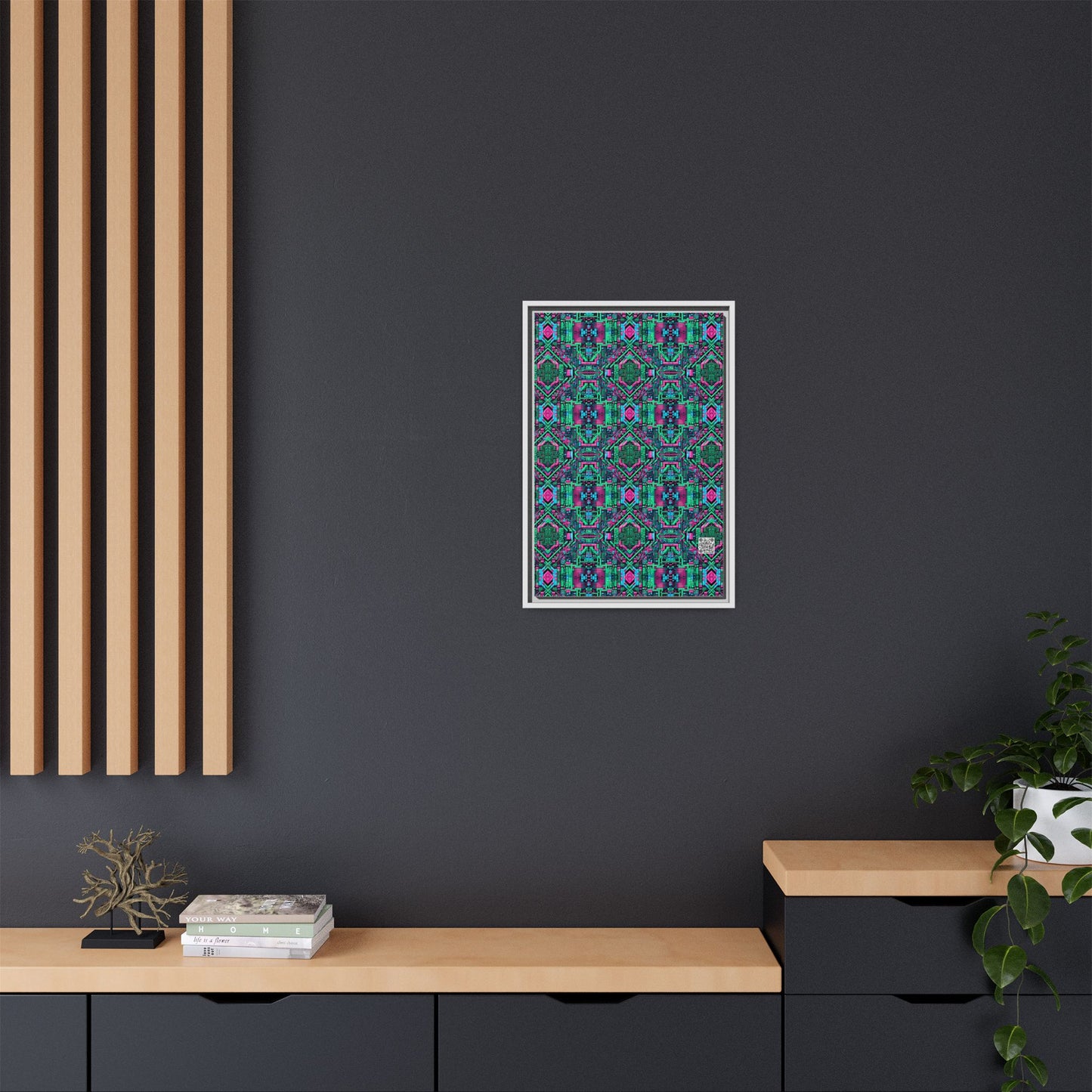 Digital Glitch Vibes Tech-Inspired Streetwear Matte Canvas, Framed (multi-Color) - 8404 Design-71 B