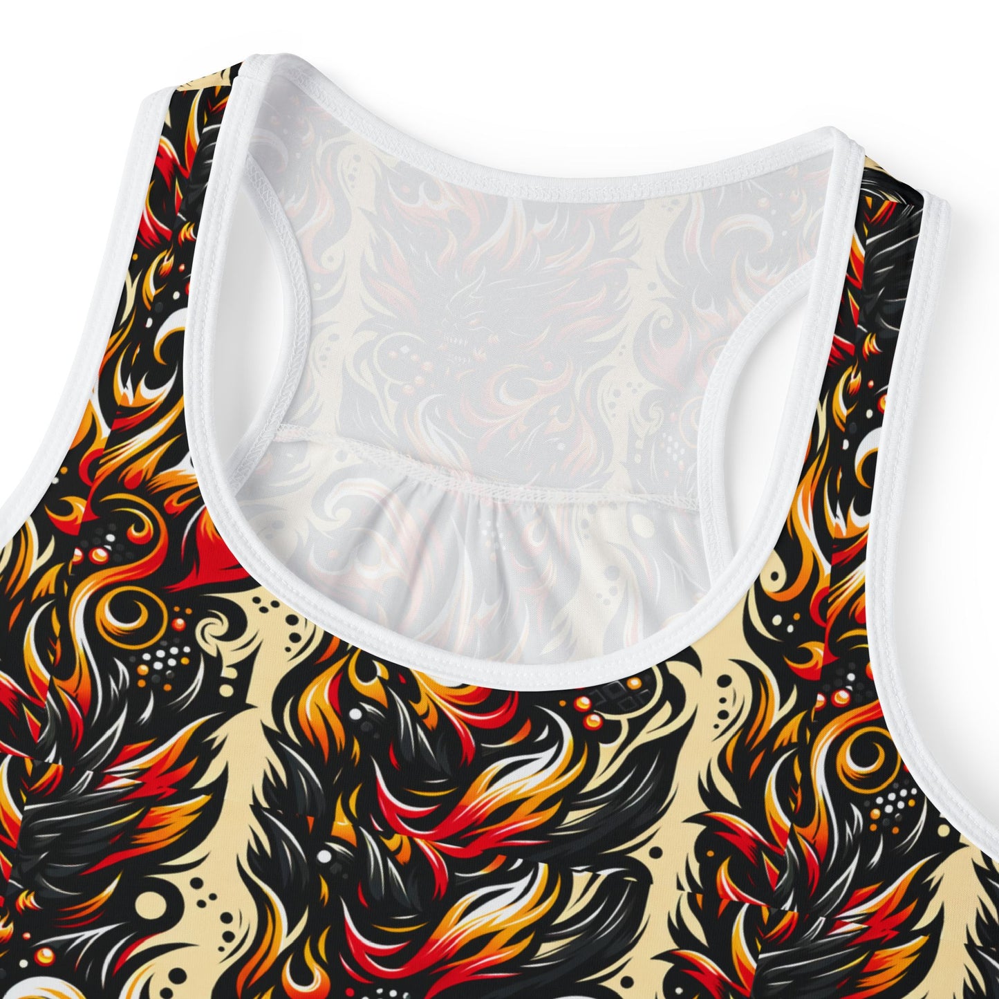 Flame Graphics Maximalist Streetwear Women's Tank Top - 8404 Design-65