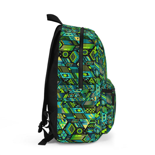 Tech-Infused Neon Tech-Forward Streetwear Backpack - 8404 Design-61