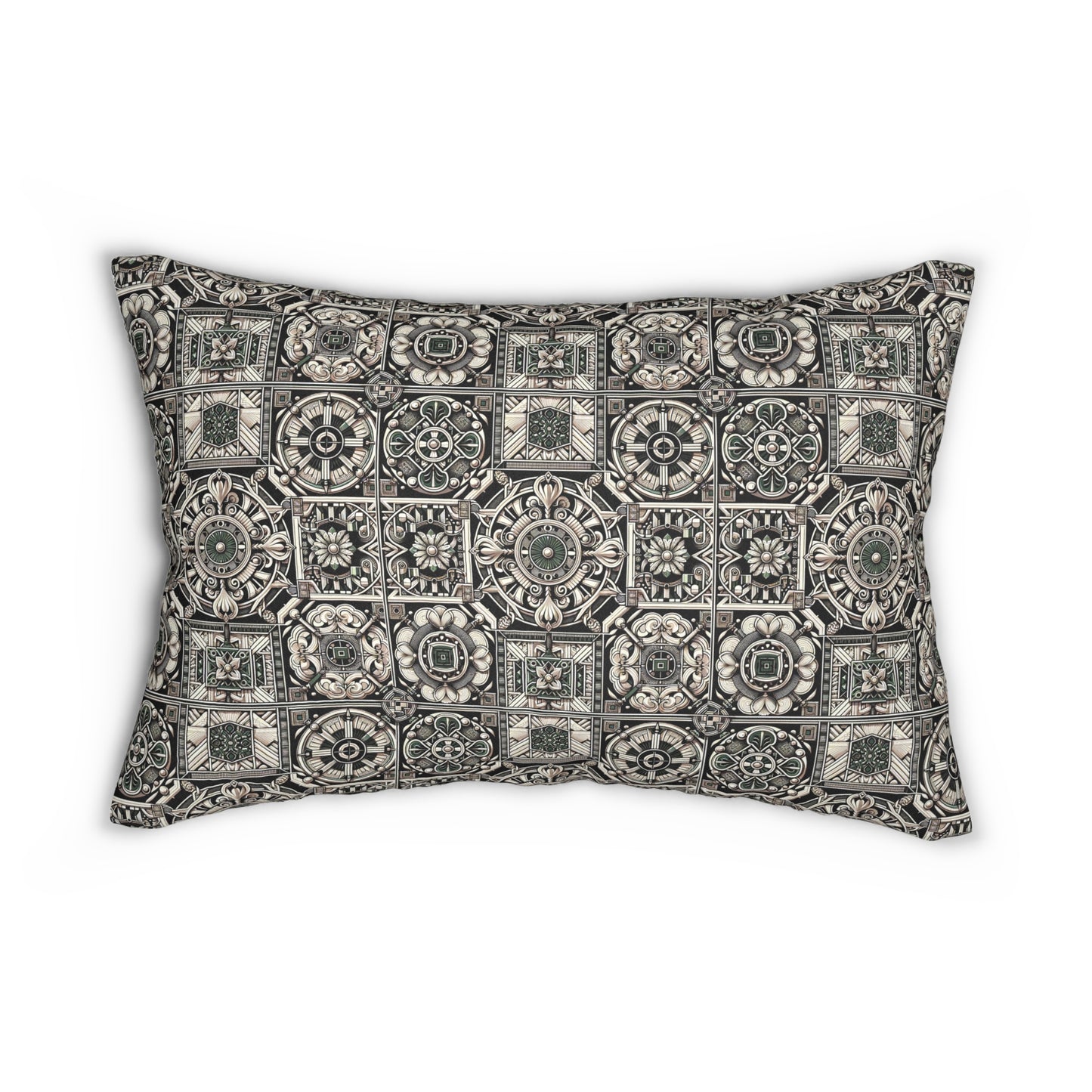 Cyber Garden Party Tech Garden Extravaganza Spun Polyester Lumbar Pillow - 8404 Design-45 B