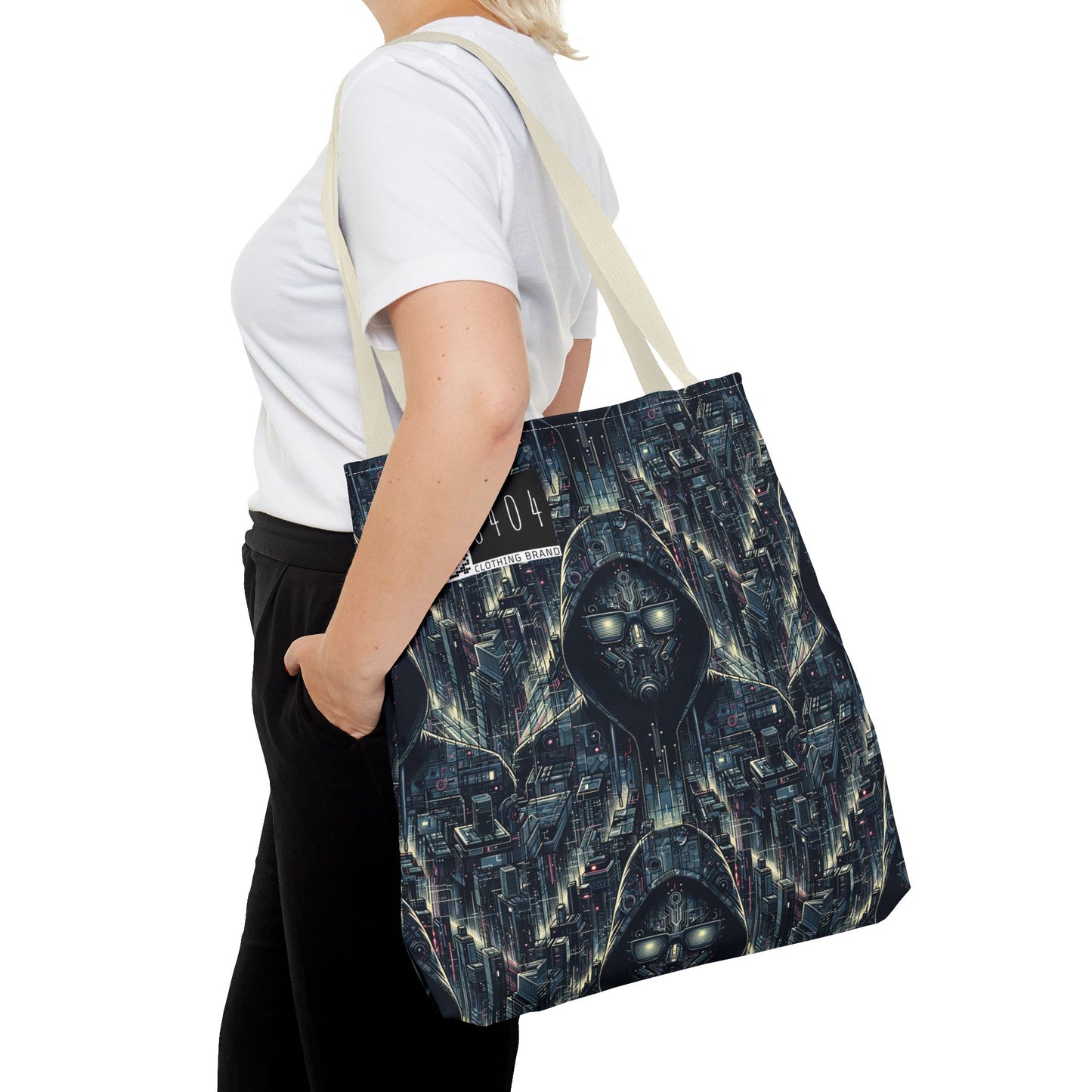 Tech Noir Aesthetics Sleek Tech Streetwear Tote Bag - 8404 Design-56