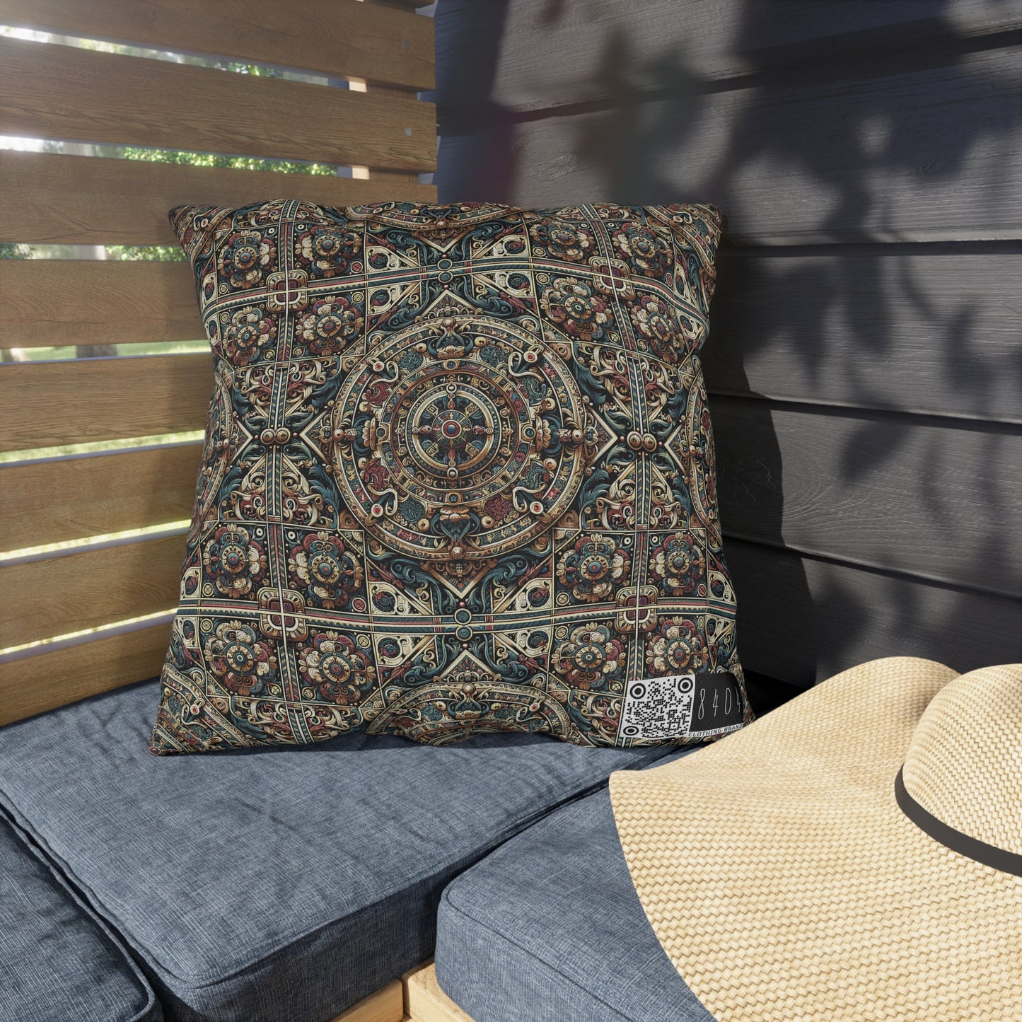 Urban Renaissance Historical Fusion With Street Edge Outdoor Pillow - 8404 Design-57