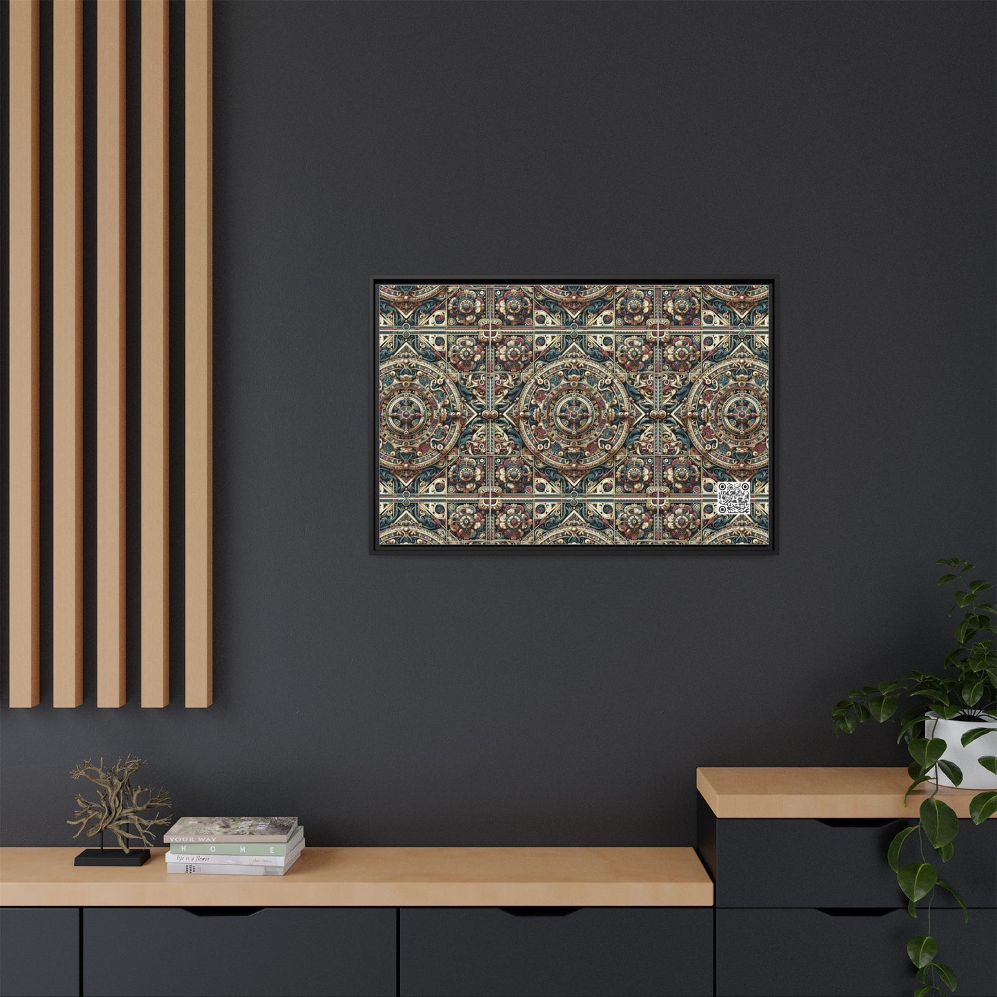 Urban Renaissance Historical Fusion With Street Edge Matte Canvas, Framed (multi-Color) - 8404 Design-57 A