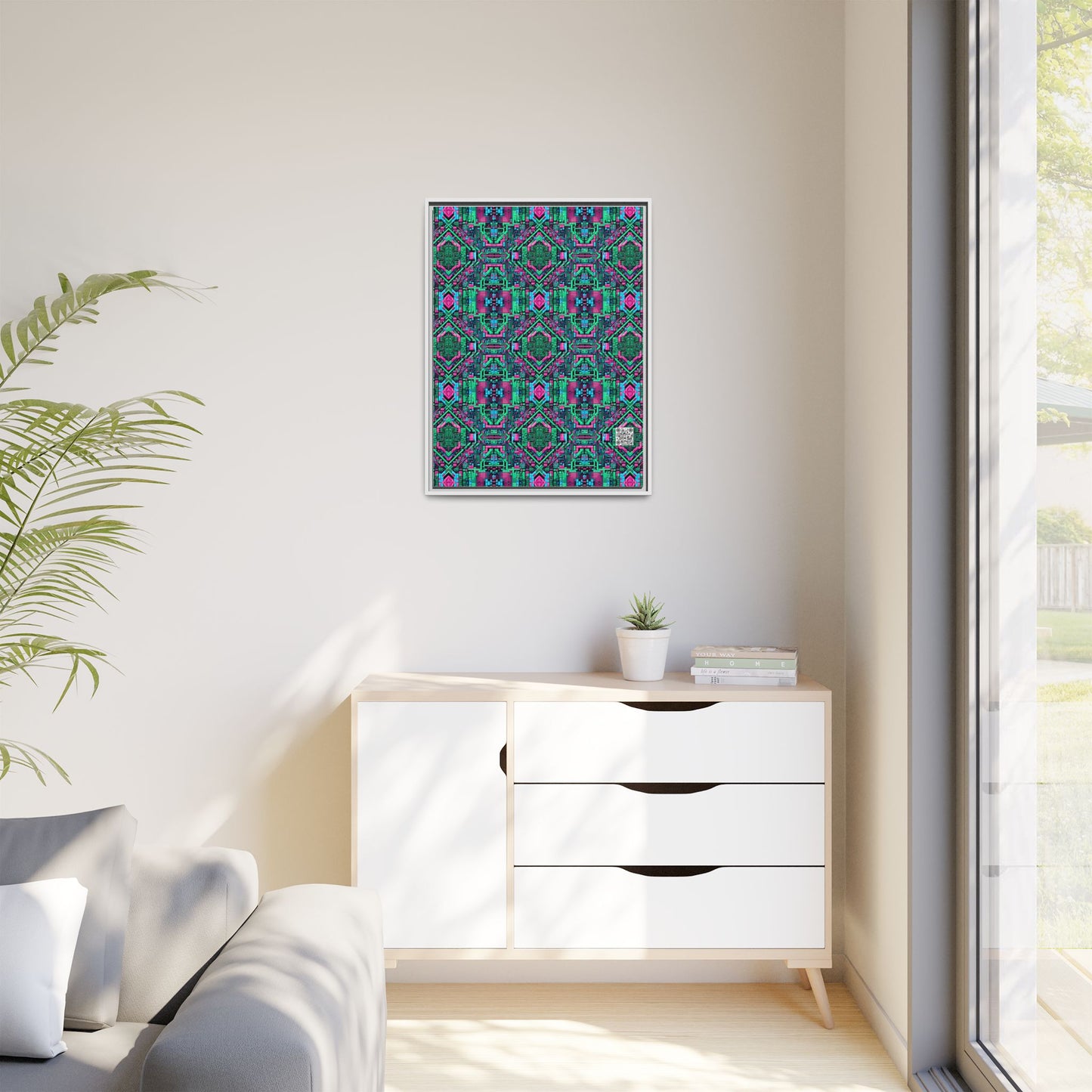 Digital Glitch Vibes Tech-Inspired Streetwear Matte Canvas, Framed (multi-Color) - 8404 Design-71 A