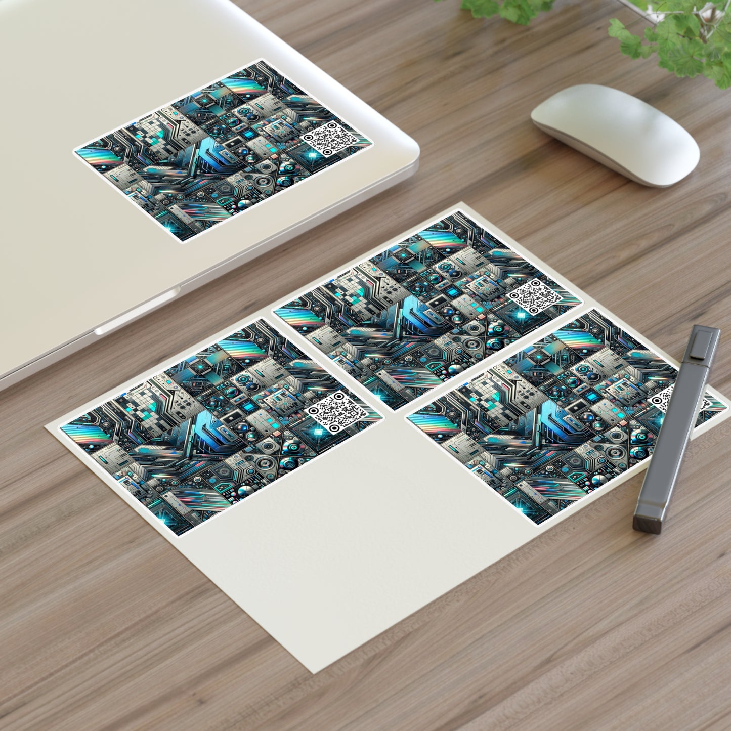 Tech-Infused Futurism Sleek Tech Edge Sticker Sheets - 8404 Design-48