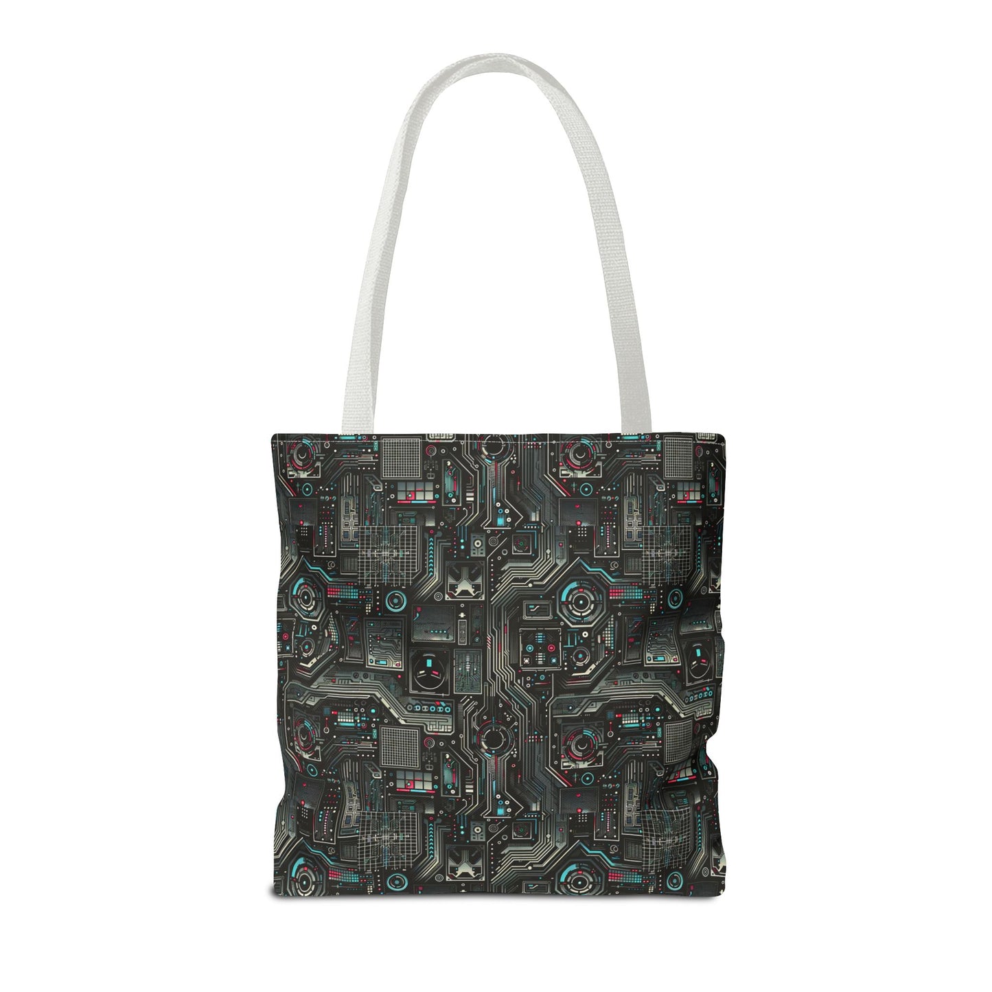 Tech Noir Aesthetics Sleek Tech Streetwear Tote Bag - 8404 Design-52
