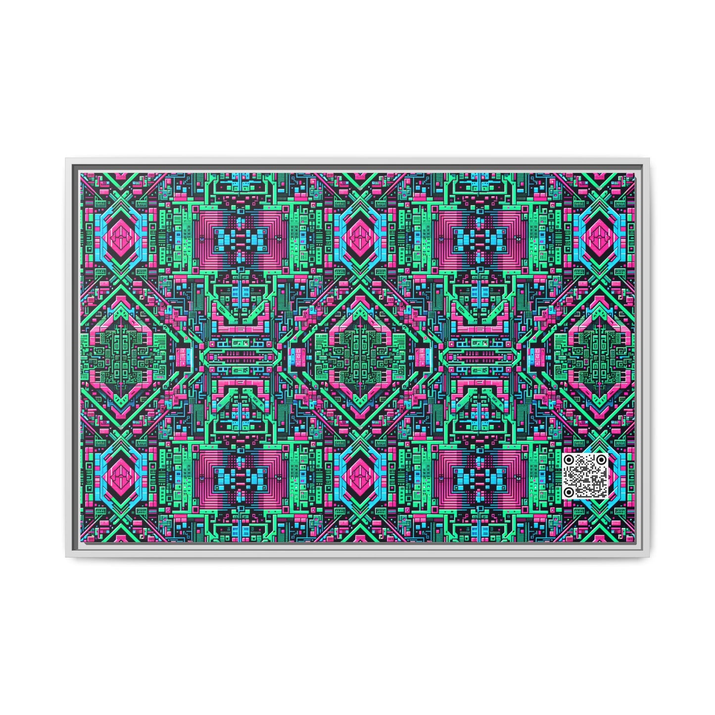Digital Glitch Vibes Tech-Inspired Streetwear Matte Canvas, Framed (multi-Color) - 8404 Design-71 A